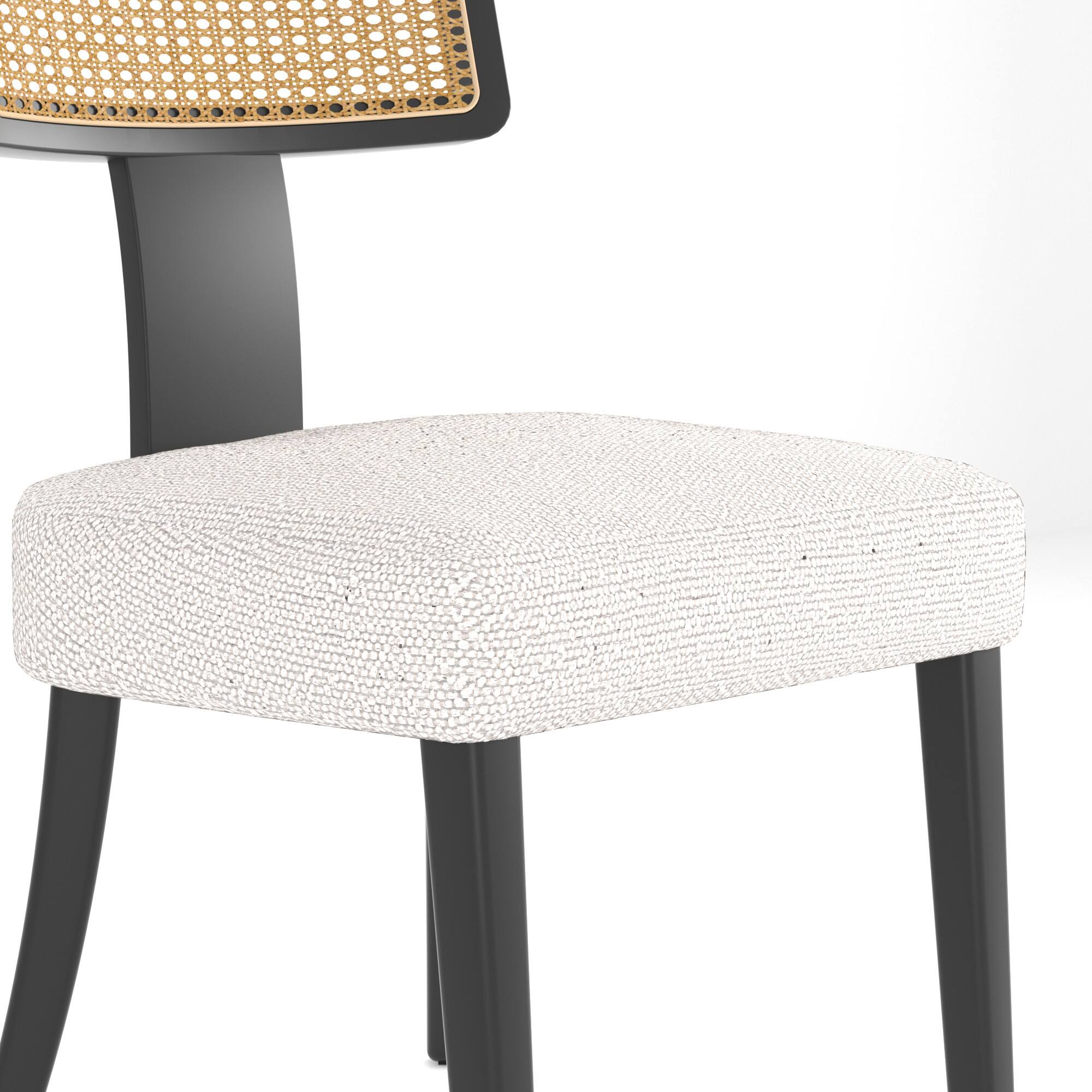 Alt View 6. PexFix - Solid Wood & Rattan Dining Chairs Set of 2, Mid Century Modern Accent Chairs for Kitchen, Dining Room - Black.