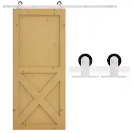 Homcom - Rustic Interior Sliding Barn Door Mounting Hardware Kit -