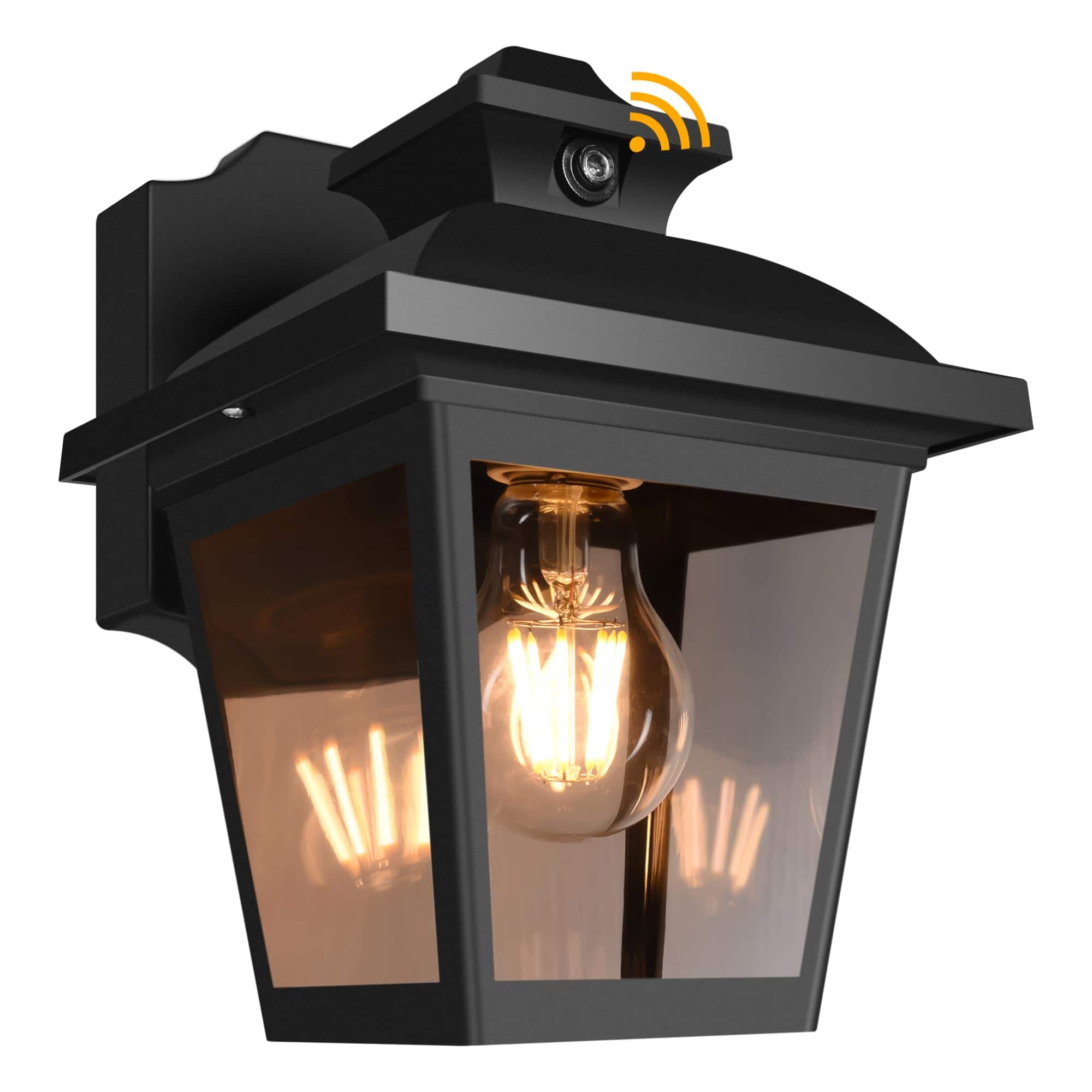 VEGA AUTOMOTIVE - Dusk To Dawn Outdoor Wall Lantern Exterior Sensor Porch Light Mount With Bulb Waterproof Anti rust Sconce - Black Dusk to Dawn Sensor