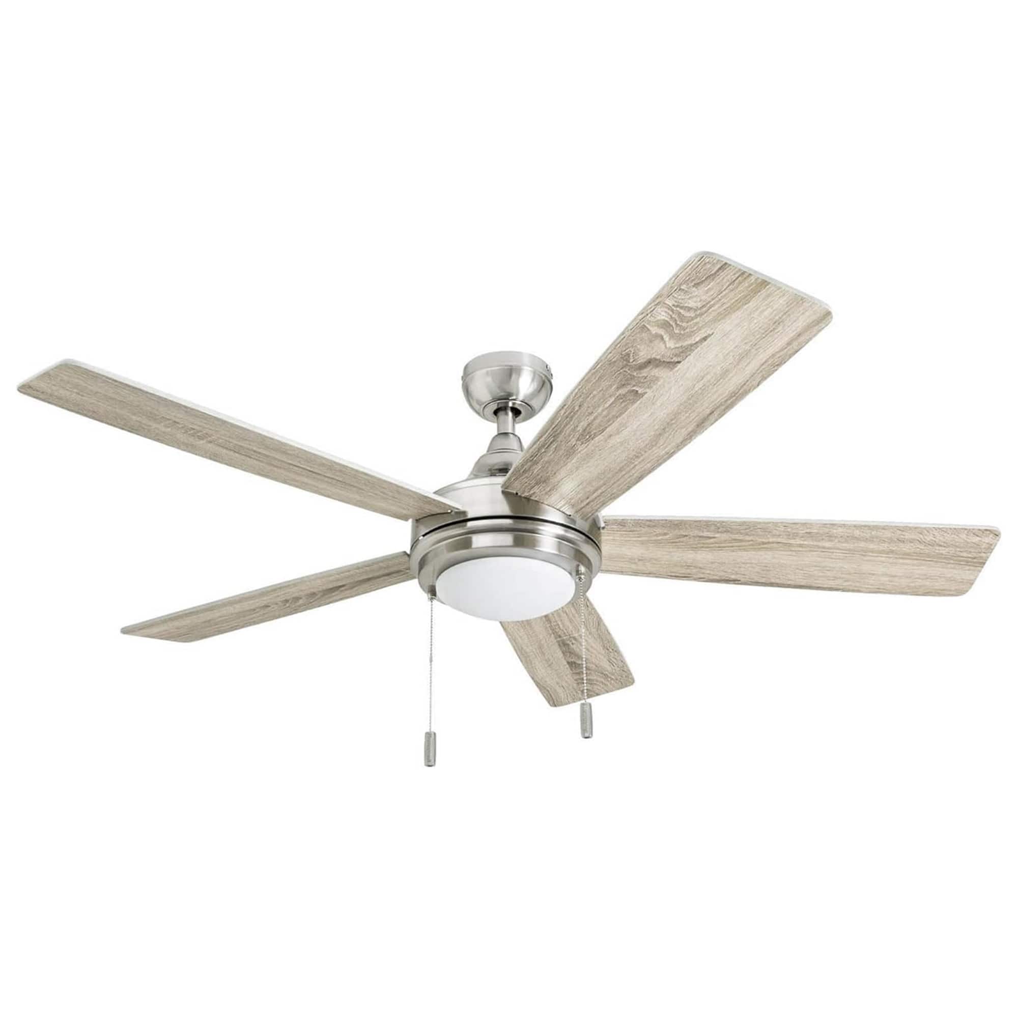 "Honeywell - Ventnor 52"" Modern Farmhouse LED Ceiling Fan with Pull Chain, Nickel - Brushed Nickel" price history on PriceWatchPro