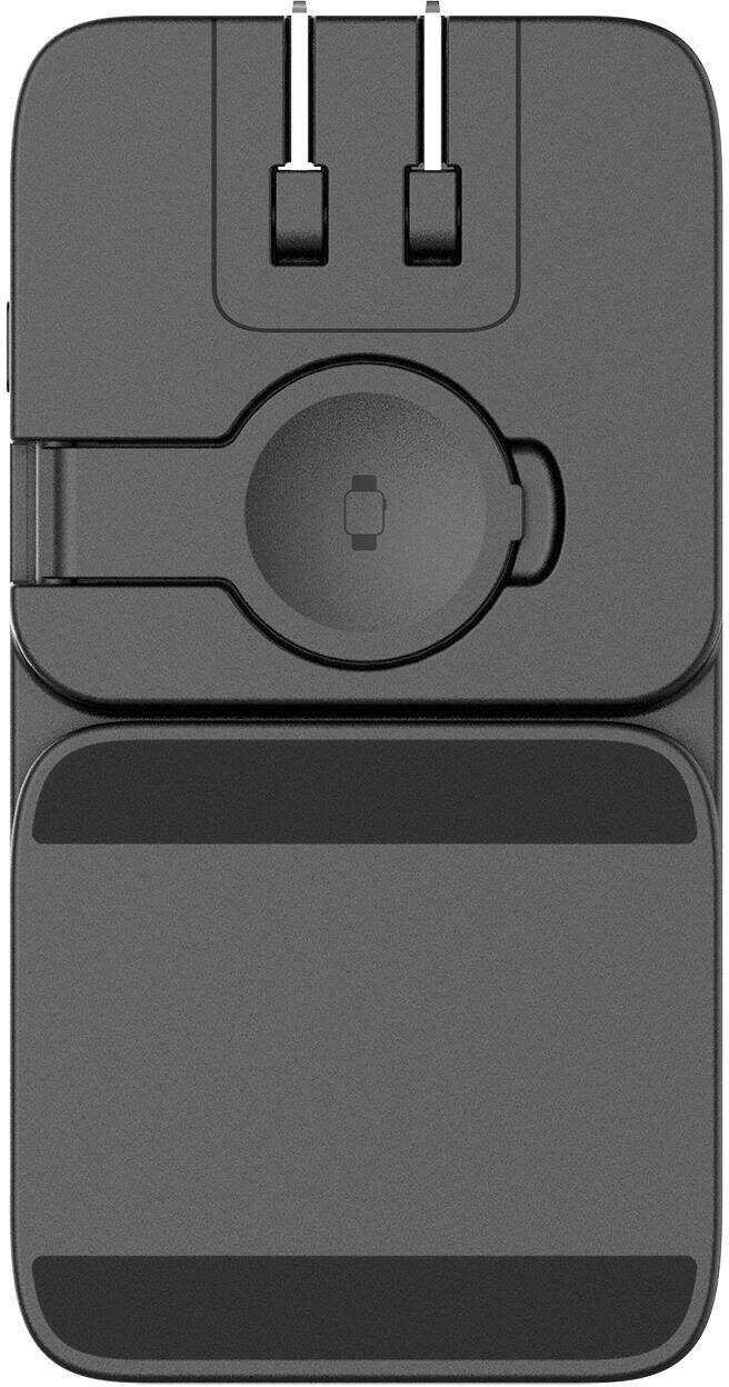 Angle. myCharge - EcoHub 4-in-1 6,000 mAh Portable Charger and Stand for Most Apple Devices - Black.