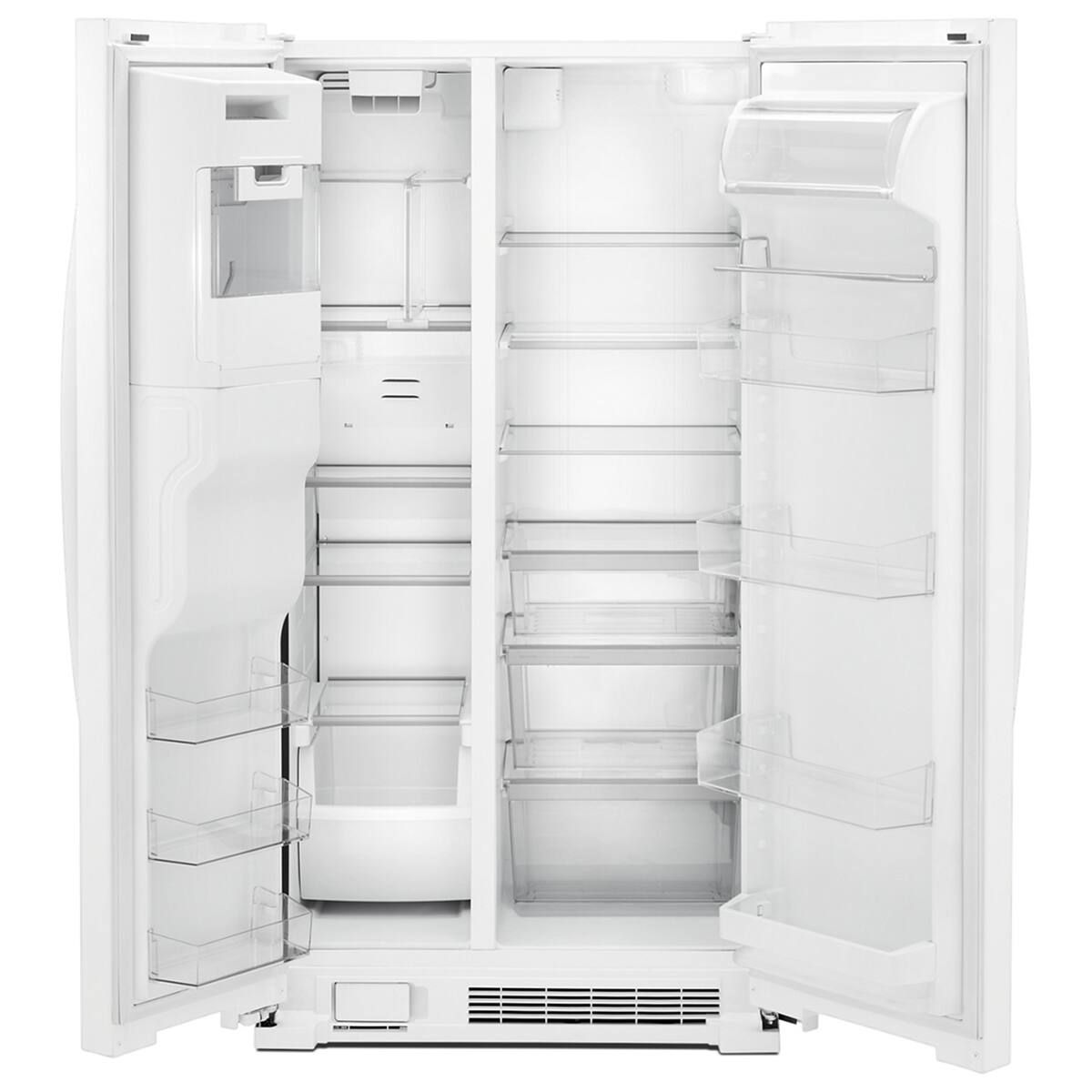 Angle. Whirlpool - 25 Cu Ft. Wide Side-by-Side Refrigerator - White.