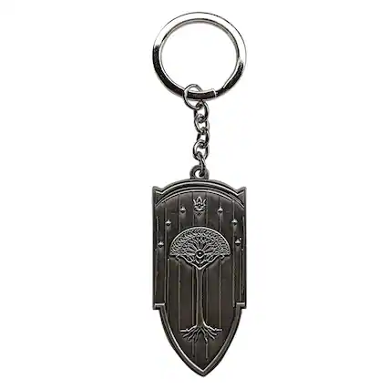 Front. Fanattik - The Lord Of The Rings Gondor Metal Keychain - Silver.