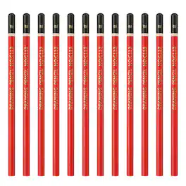 Unique Bargains - 12pcs Hard Charcoal Pencils Round Drawing Sketching for Art Artists Beginners - Red/Black