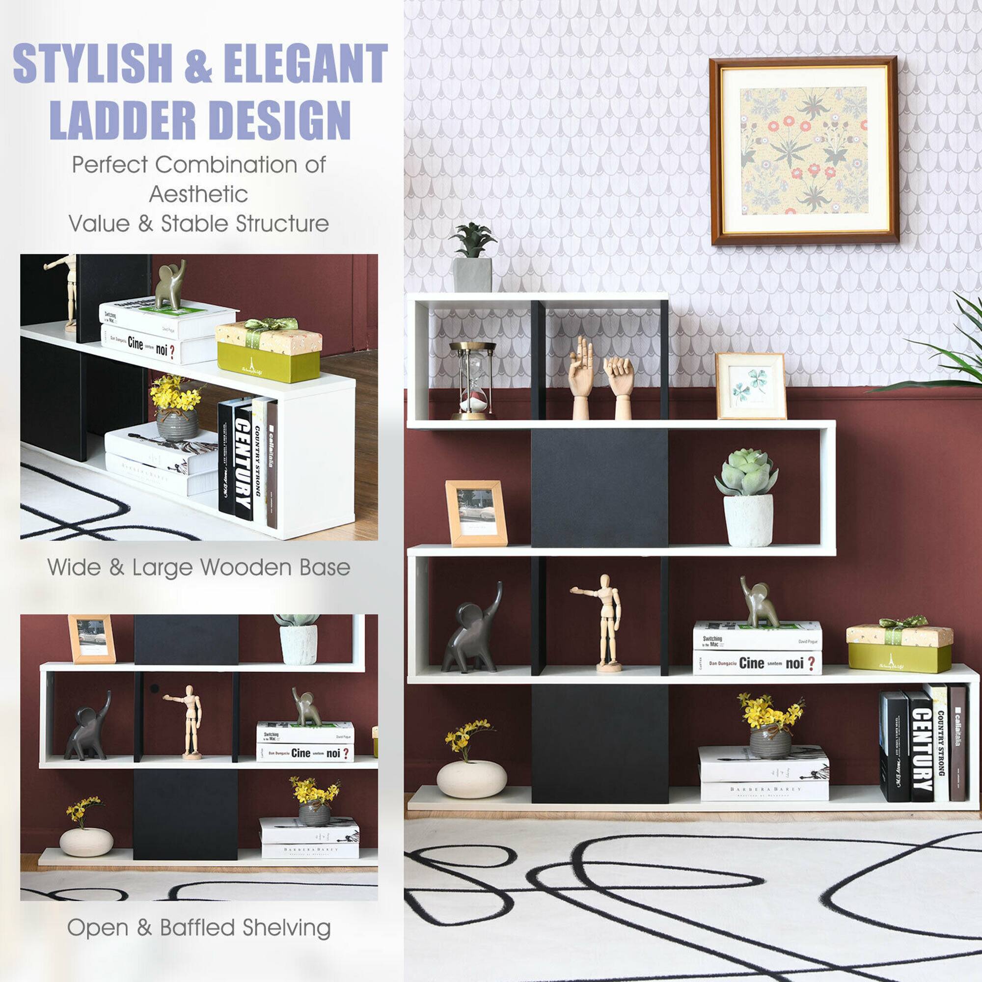 STYLISH & ELEGANT LADDER DESIGN Perfect Combination of Aesthetic Value & Stable Structure
Wide & Large Wooden Base
Open & Baffled Shelving