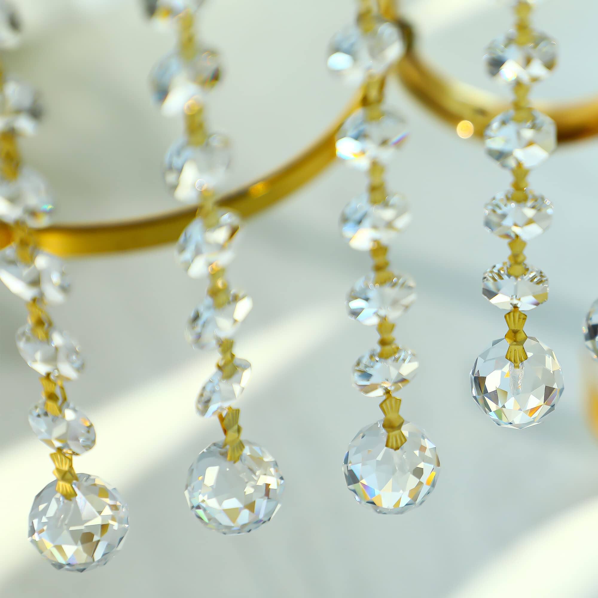 Alt View 2. Fabibe - 10pcs Crsytal Crystal Garland Strands Hanging Glass Chandelier Beads Chains 20mm Balls Prisms With Pendants Parts - Icicles.