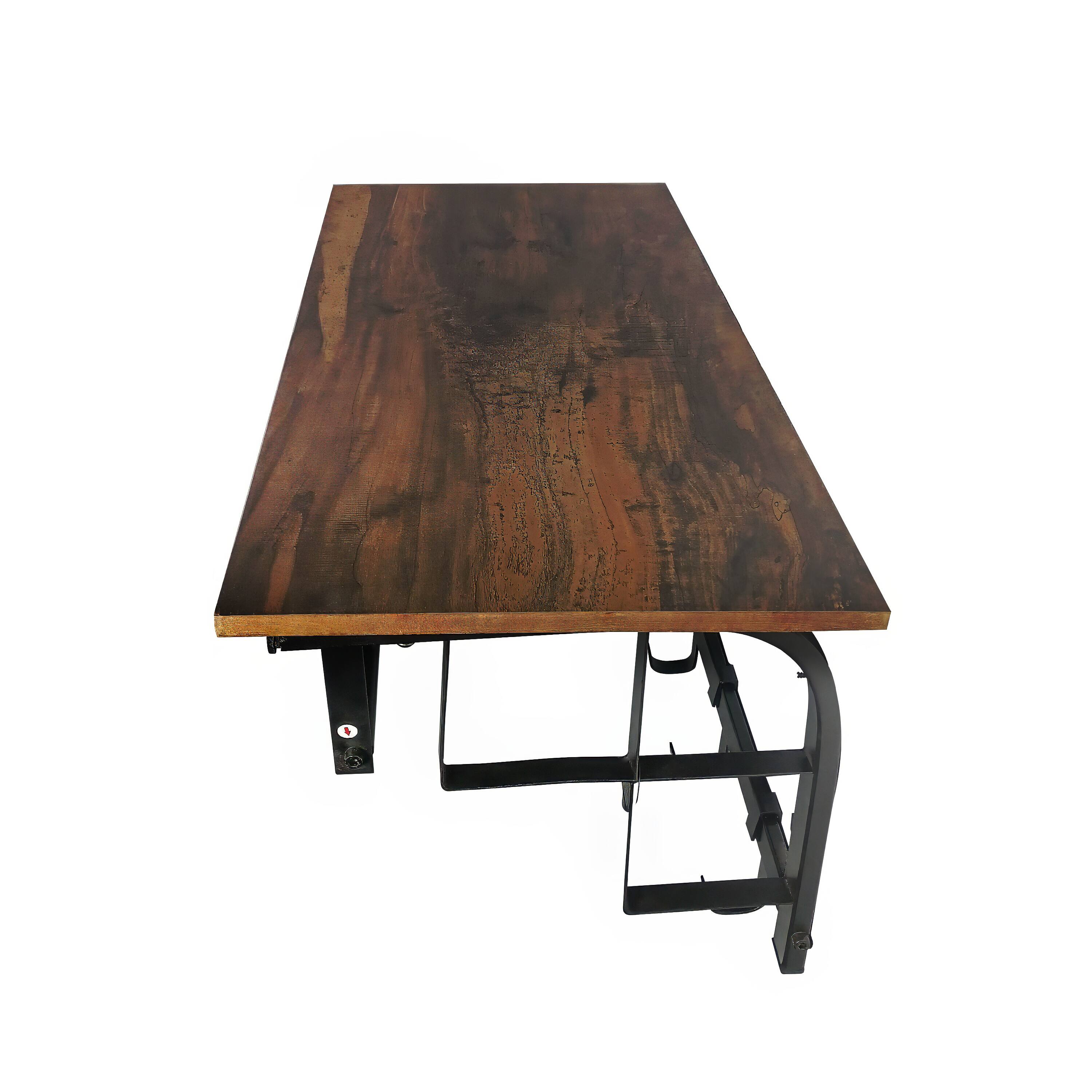 Left. Manhattan Lane - 26 Inch Industrial Metal Frame Wall Mount Coat Rack, 5 Hooks, 1 Shelf - Brown and Black.