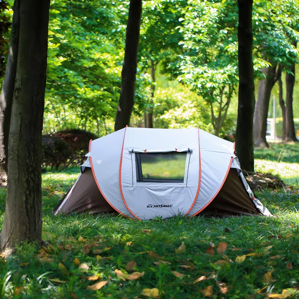 Alt View 1. Wikistore - Wikistore 4 Person Pop Up Tent Instant Setup Water Resistant Portable w/Carry Bag for Camping Hiking & Outdoor 3-Season - ‎White & Brown.