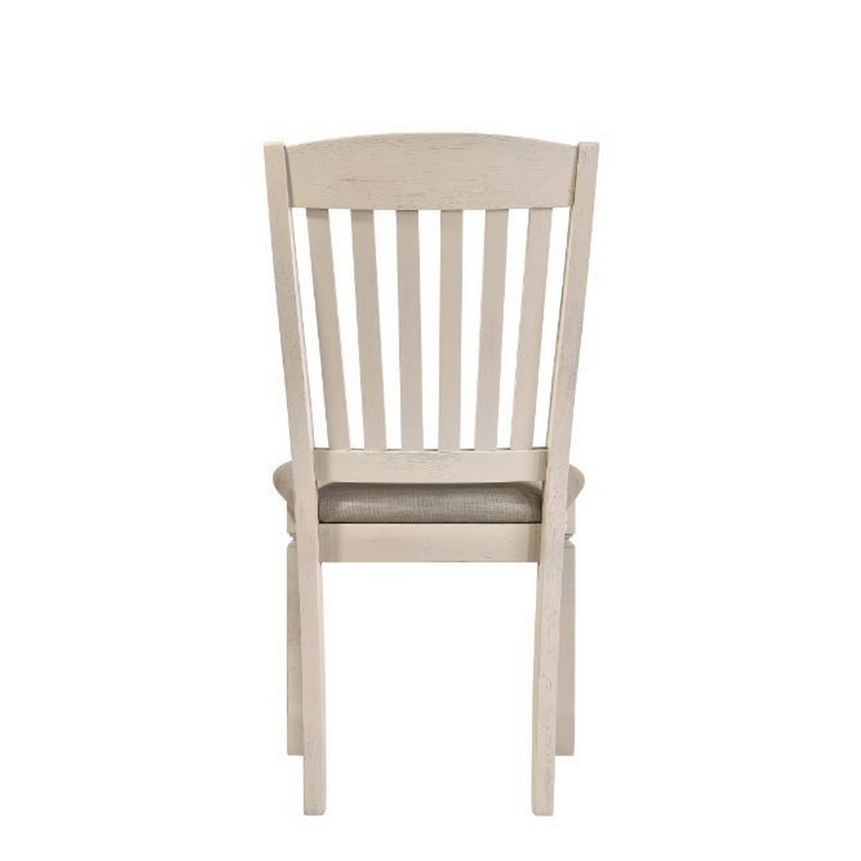 Alt View 3. Manhattan Lane - 18 Inch Dining Chair, Fabric Padded Seat, Slatted, Set of 2 - White.