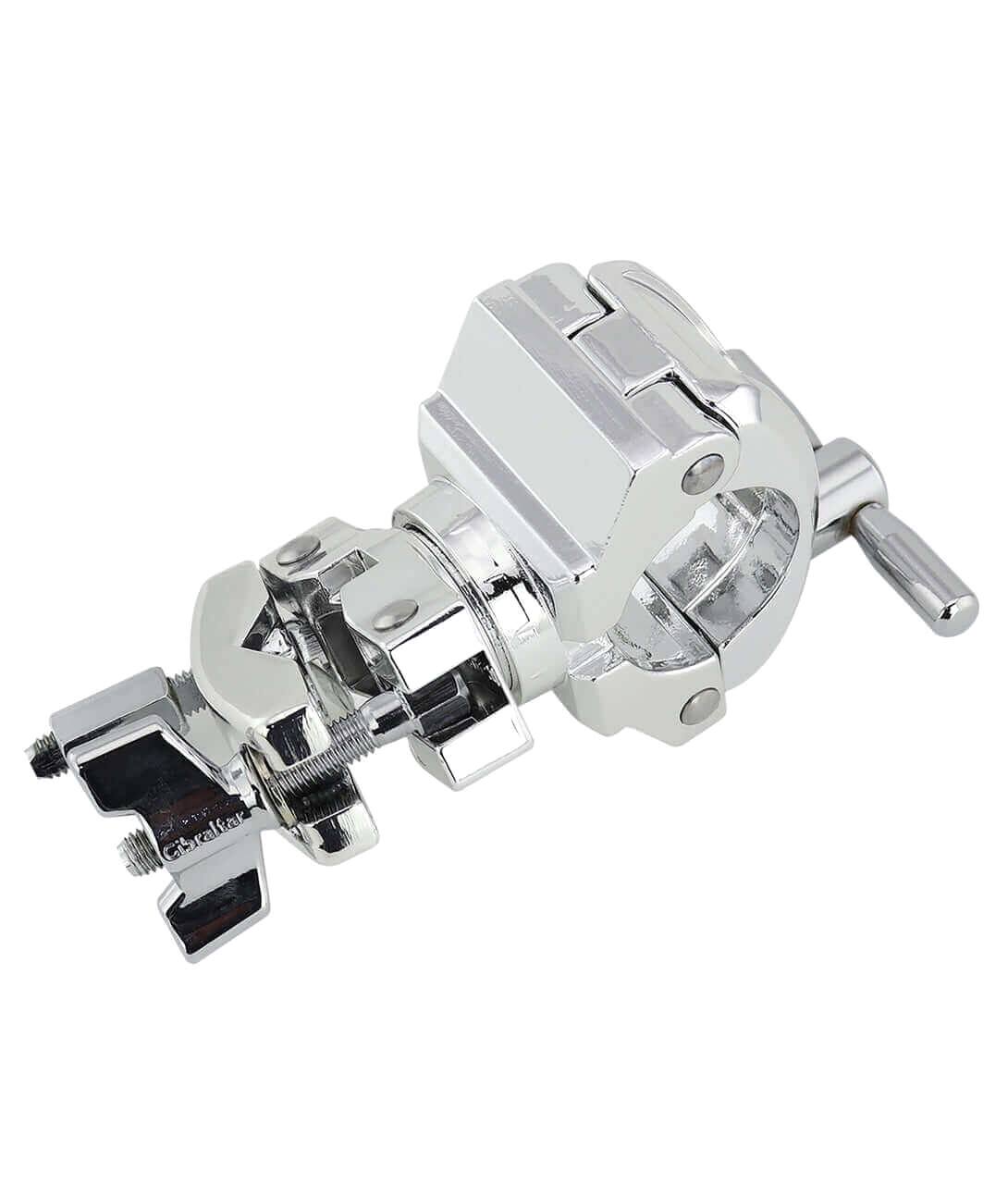 Left. Gibraltar Hardware - Multi Angle Adjustable Multi Clamp, Geared Drum Key Mount with Chrome Finish, Drum Hardware Accessory for Percussion.