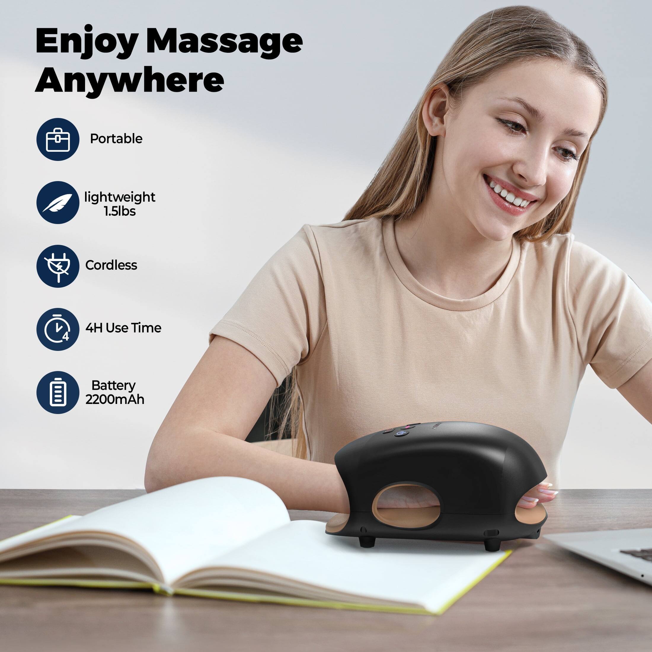 Enjoy Massage Anywhere

- Portable
- Lightweight 1.5lbs
- Cordless
- 4H Use Time
- Battery 2200mAh