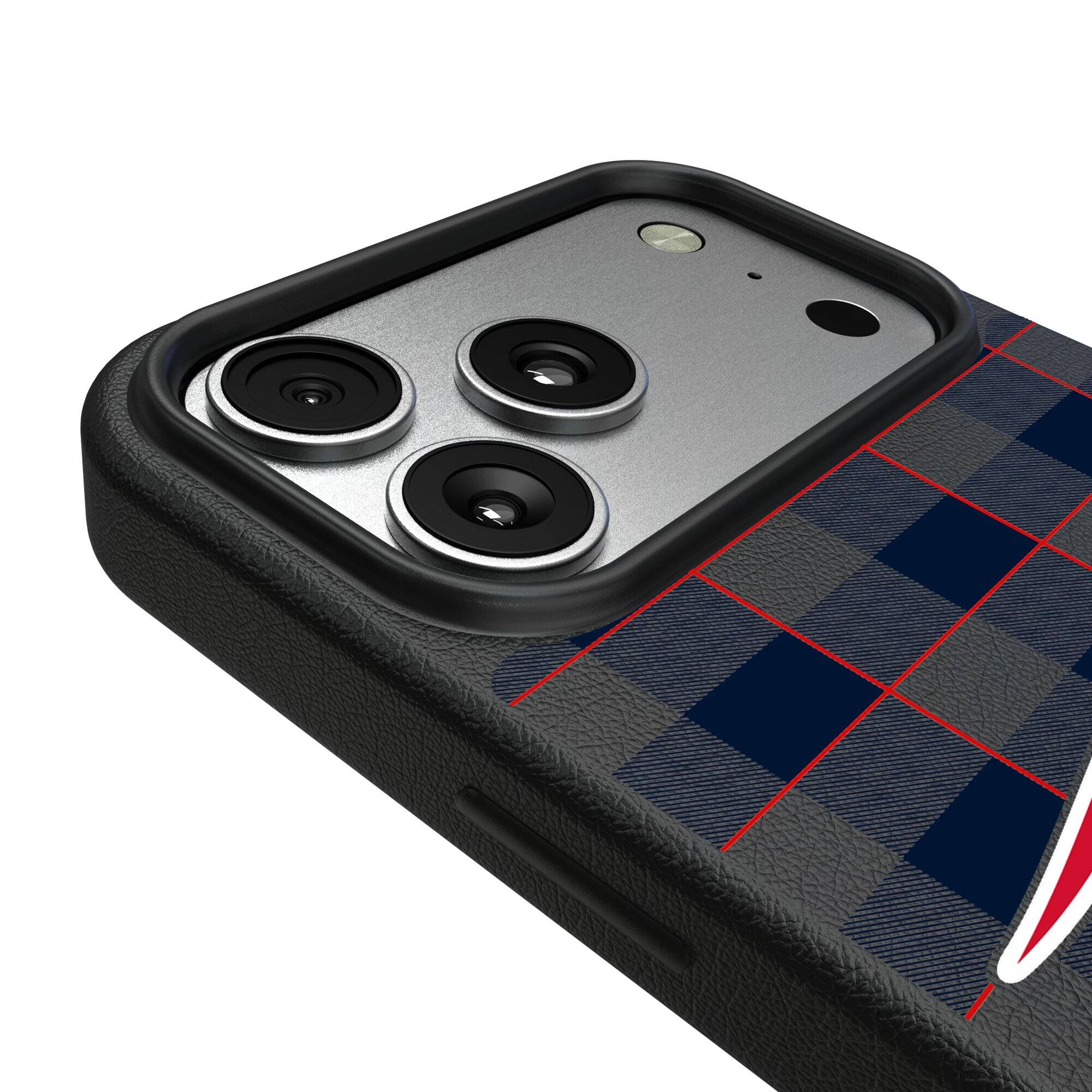 Alt View 2. Keyscaper - Plaid Magnetic Bump iPhone Case - 15 Pro - Black.