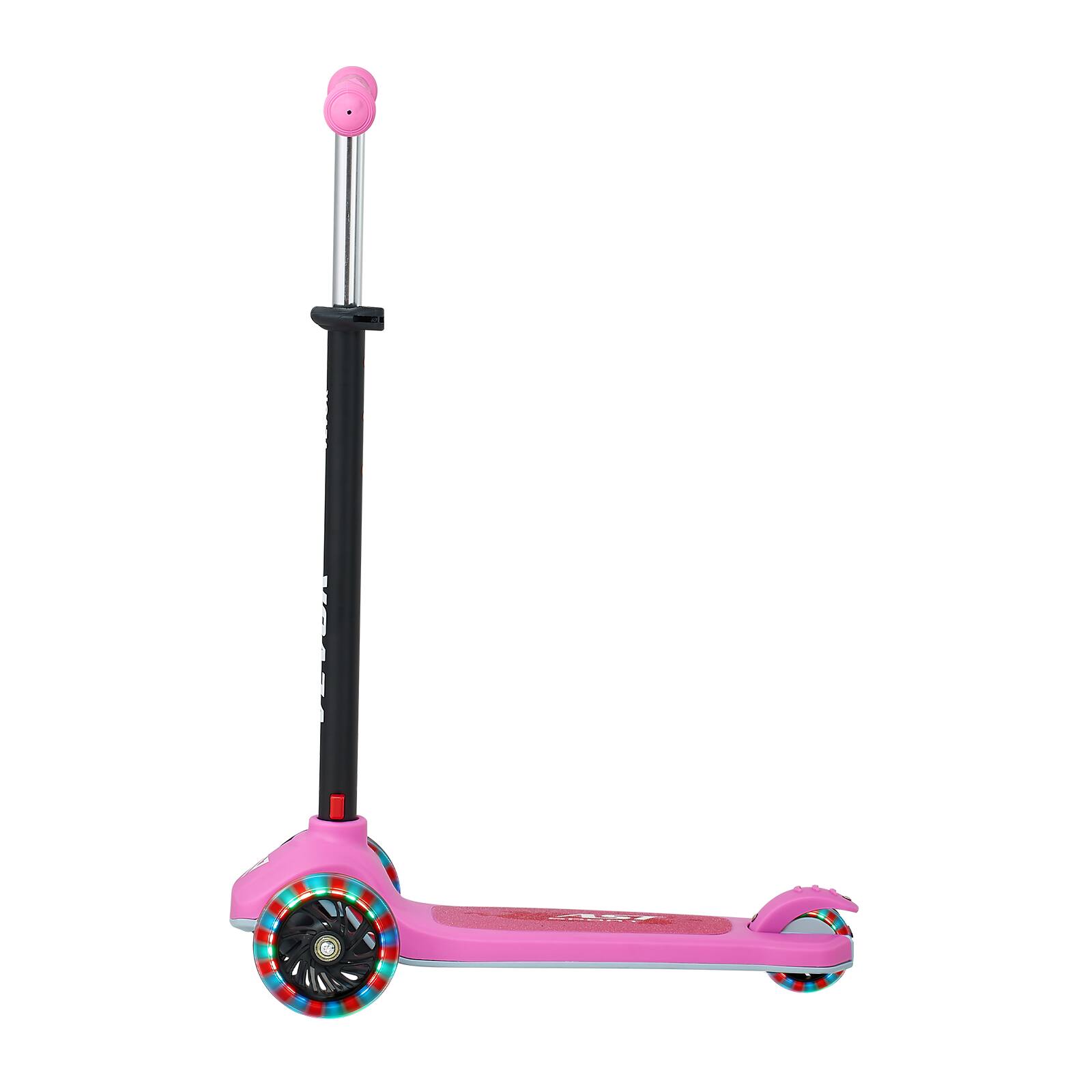 Alt View 5. VEVOR - Kick Scooter for Kids Ages 3+, 3-Wheel Toddler Scooter with Light-Up Wheels, Adjustable Height Handlebar - Pink.