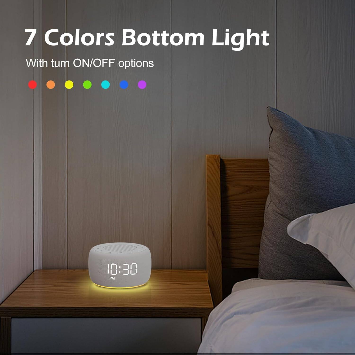 7 Colors Bottom Light  
With turn ON/OFF options