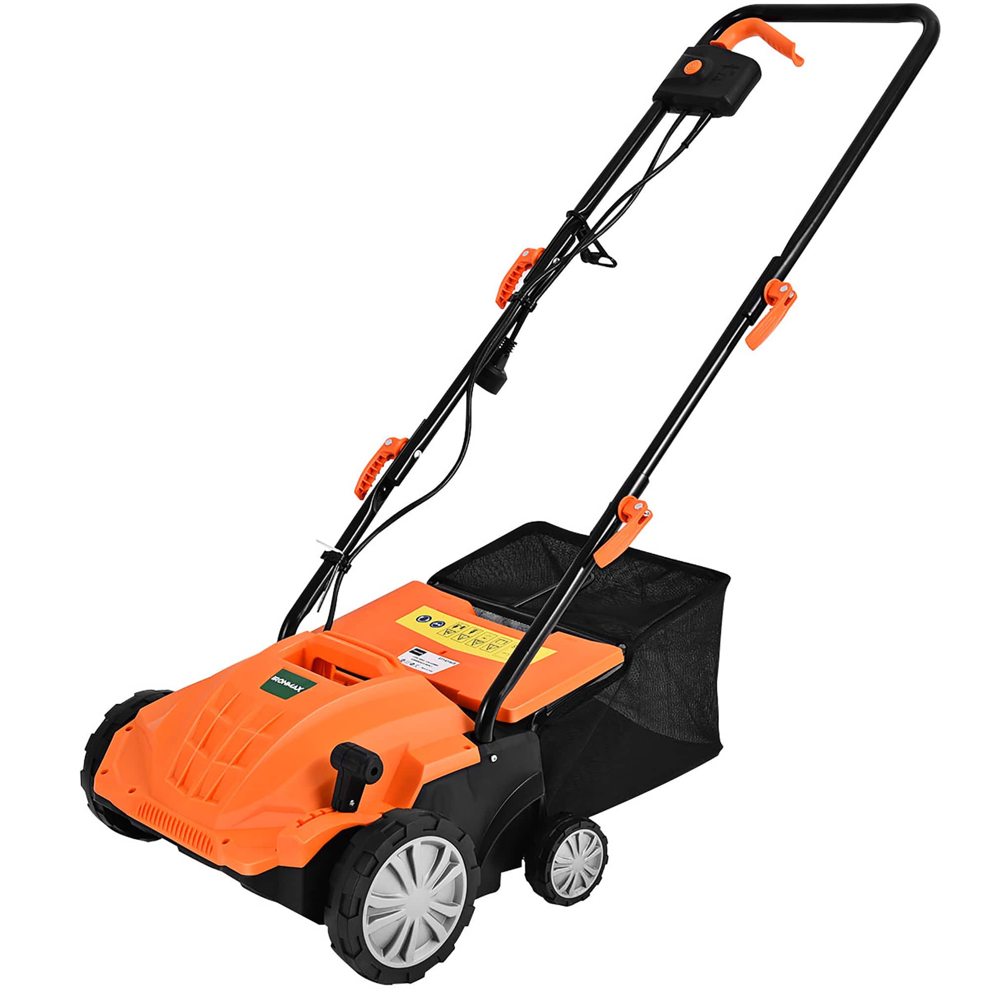Costway - 12Amp Corded Scarifier 13" Electric Lawn Dethatcher with 40L/11-Gal Collection Bag - Orange