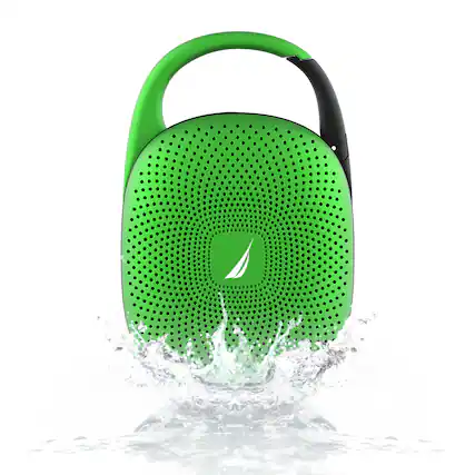 Front. Nautica - Nautica Nayman SP700 Portable Bluetooth Speaker, Waterproof Portable Wireless Outdoor & Shower Speaker (Green) - Green.