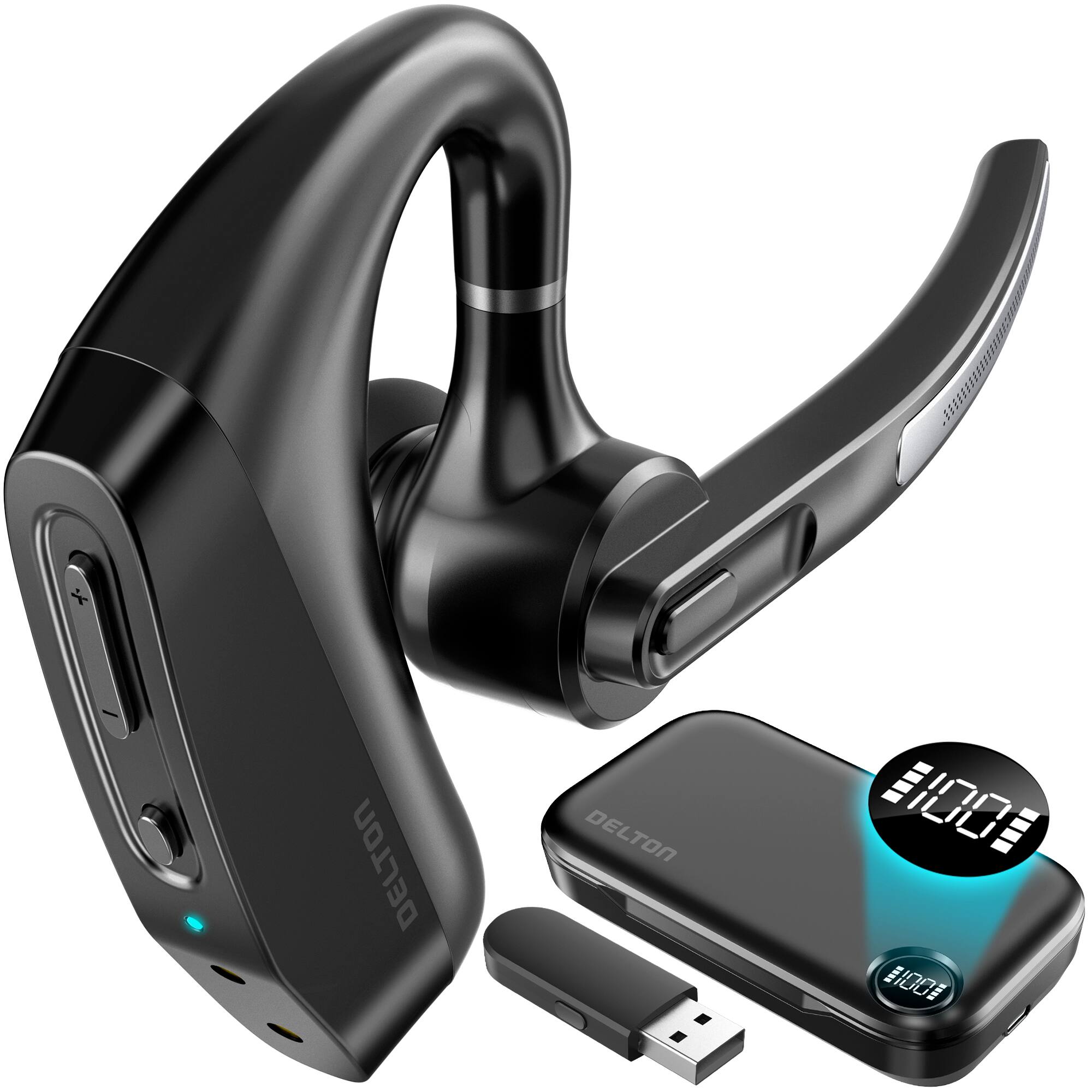 Delton - K130 Wireless Bluetooth Headset Compatible with MS Teams (DBHK130) - Black