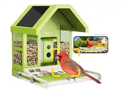 BIRDFY - Smart Bird Feeder with Camera, Durable Metal Bird Feeders for Outdoors, AI Identify Bird Species - Green - Front_Zoom