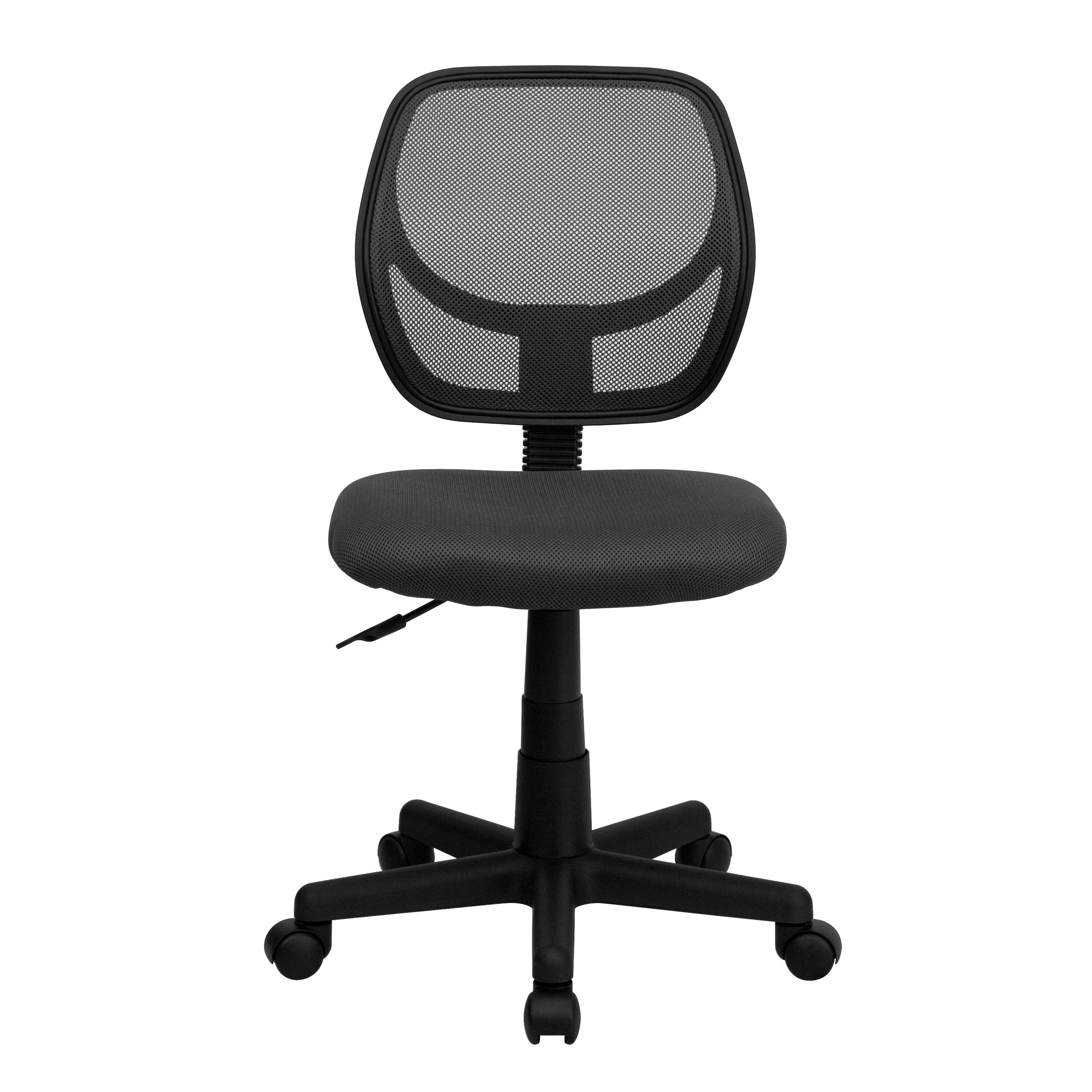Alt View 7. Emma + Oliver - Mid-Back Mesh Swivel Task Office Chair with Curved Square Back - Gray.
