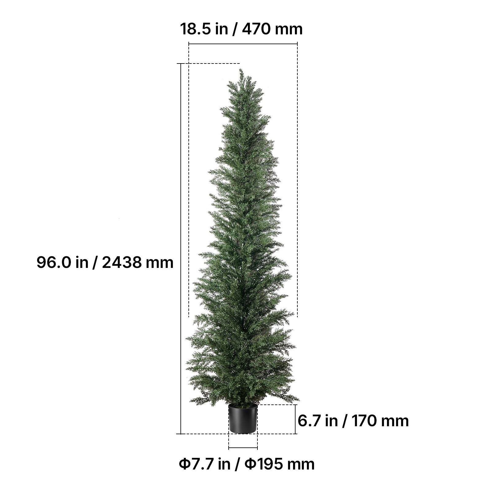 18.5 in / 470 mm  
96.0 in / 2438 mm  
6.7 in / 170 mm  
7.7 in / 195 mm