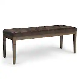 Simpli Home - Waverly Tufted Ottoman Bench - Distressed Brown