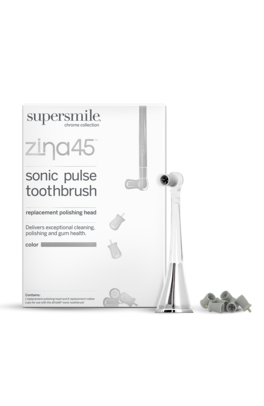 SuperSmile - Zina45™ Sonic Pulse Toothbrush Replacement Polishing Head - Chrome Silver