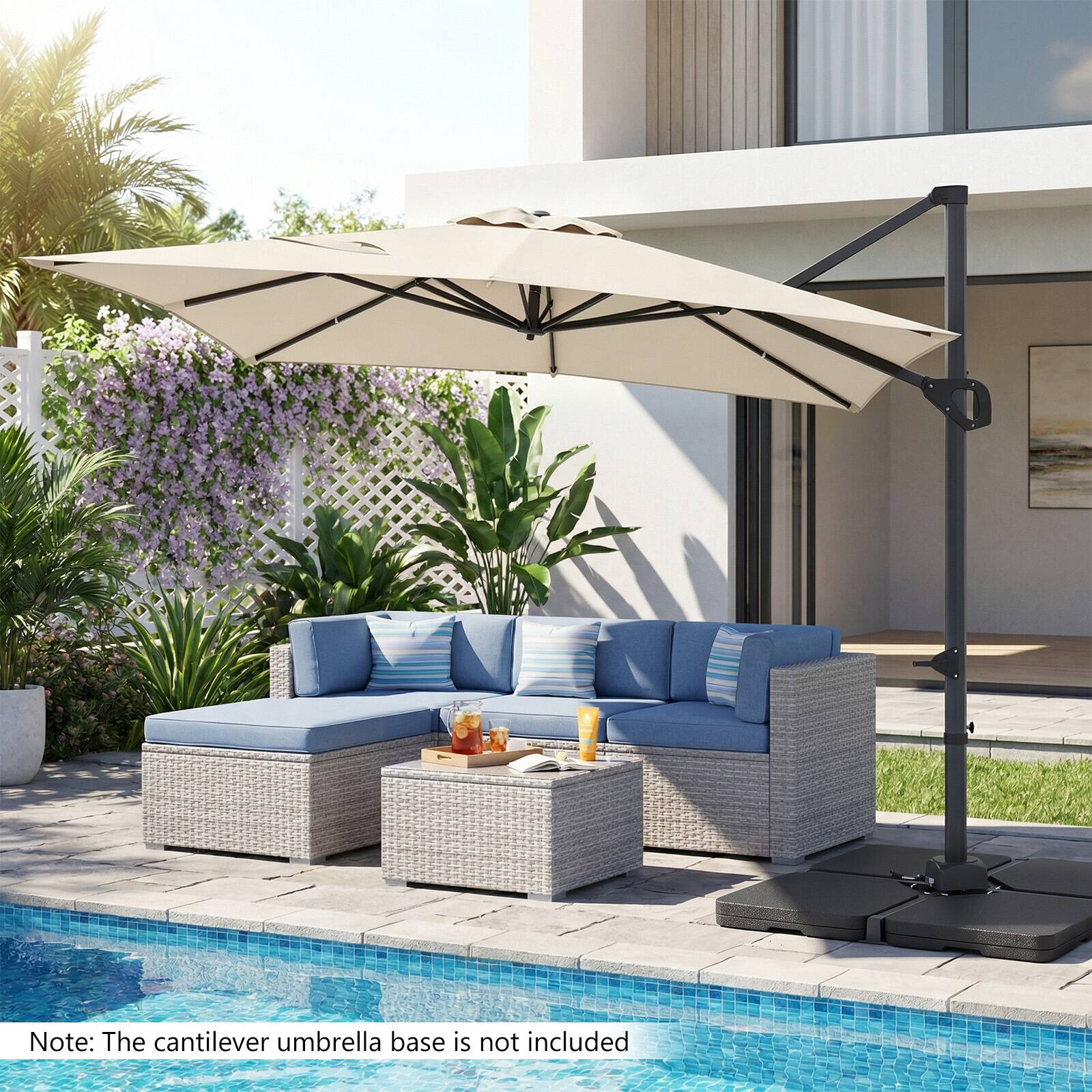 Note: The cantilever umbrella base is not included