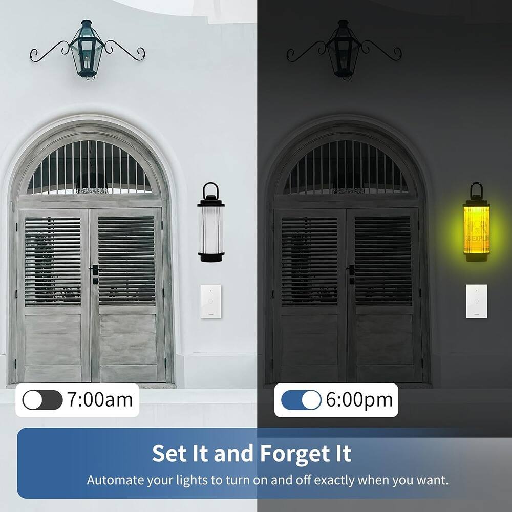 JEXPLO

7:00am 6:00pm

Set It and Forget It

Automate your lights to turn on and off exactly when you want.