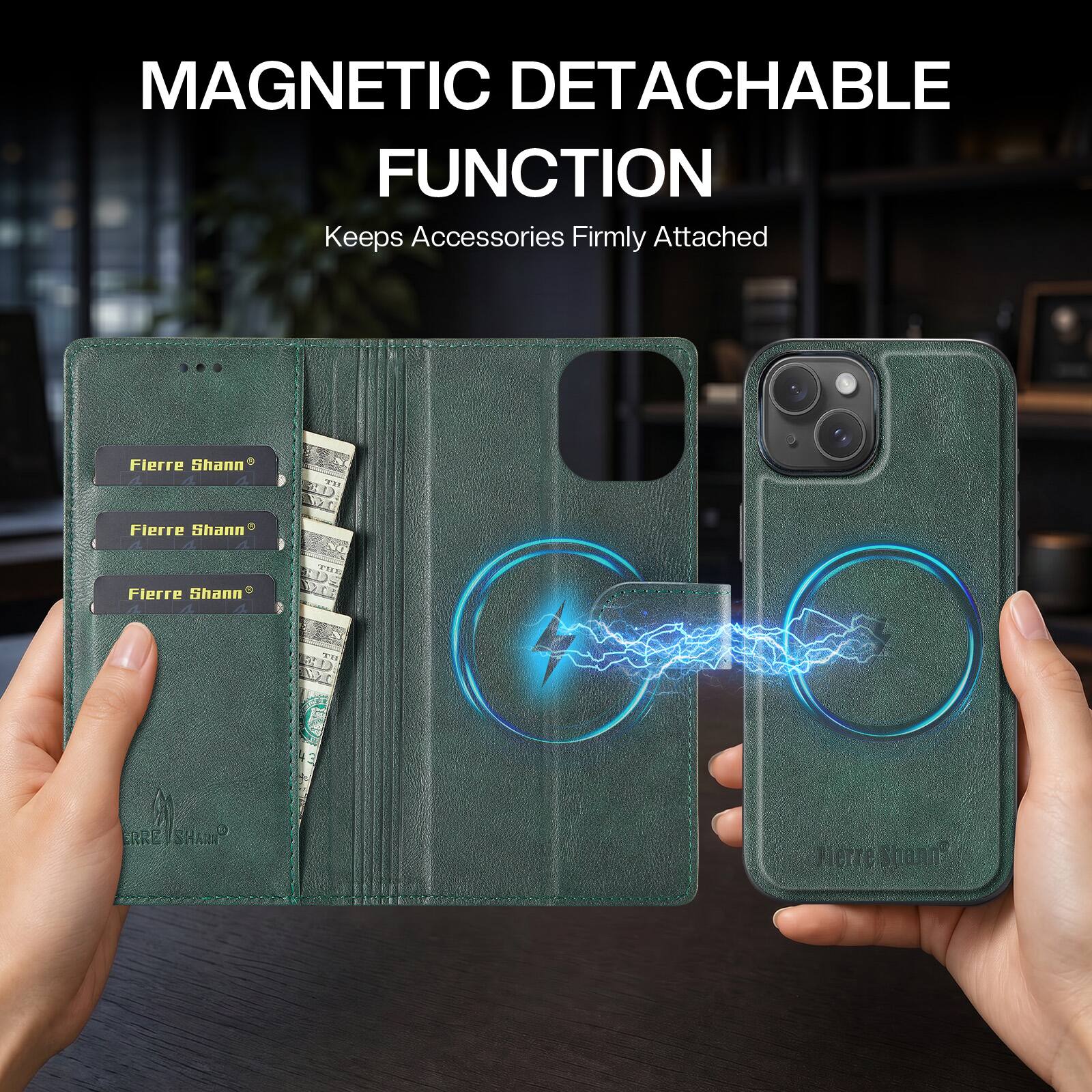 MAGNETIC DETACHABLE FUNCTION  
Keeps Accessories Firmly Attached  

Fierre Shann  
Fierre Shann 4 4 A Fierre Shann 4 4 4  
THE  
TH  
ERRE SHART  
"Pietre Shann"