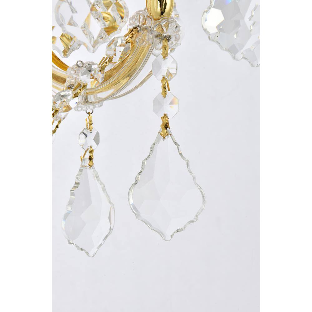 Back. Elegant Lighting - Maria Theresa 2 light Gold Wall Sconce Clear Royal Cut Crystal - Gold.