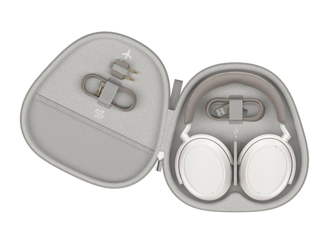 Alt View 3. Sennheiser - Sennheiser - MOMENTUM 4 Wireless Adaptive Noise-Canceling Over-The-Ear Headphones - White - White.