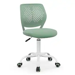 Costway - Kids Desk Chair Ergonomic Swivel Children Mesh Study Height Adjustable - Light Green