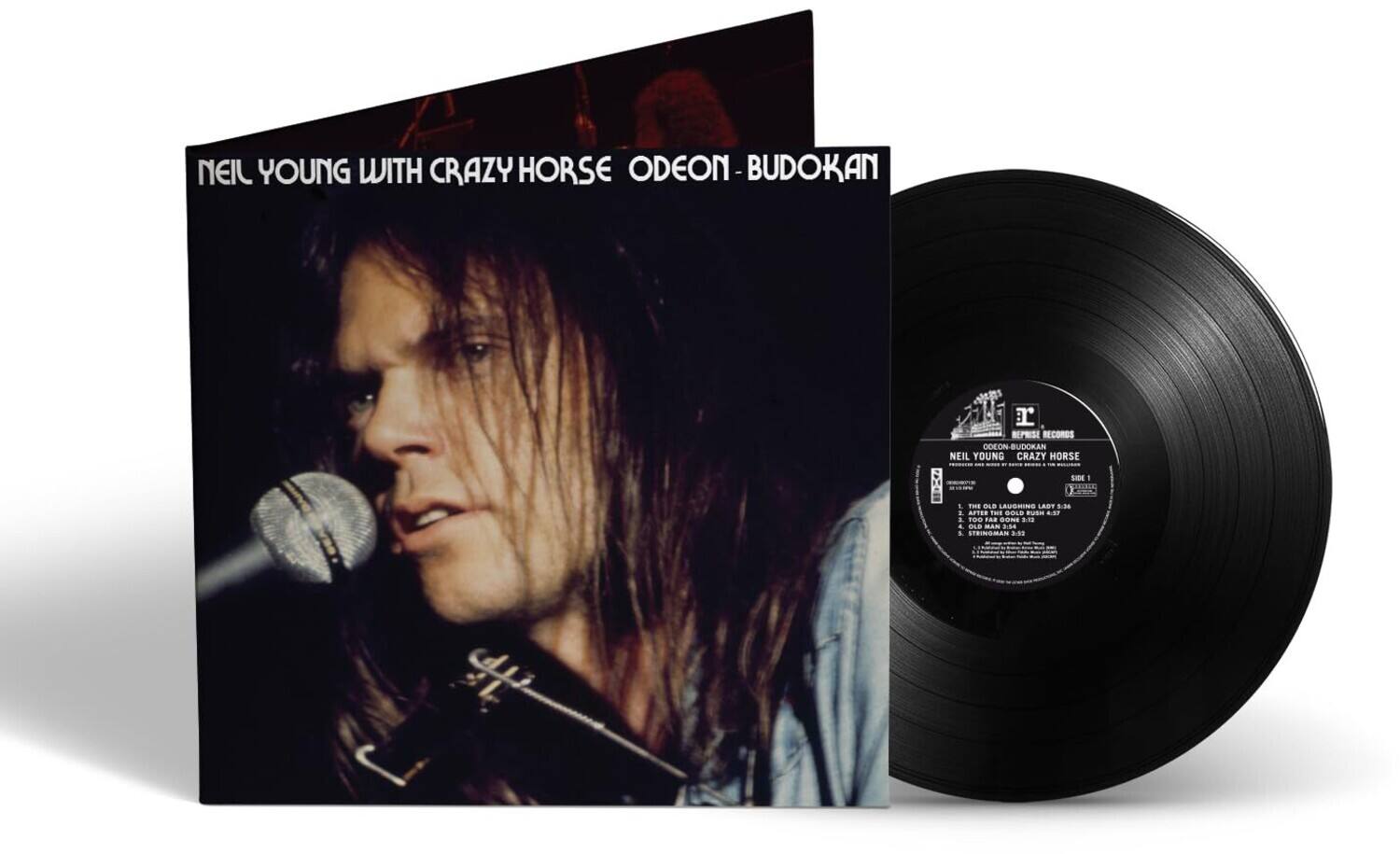 NEIL YOUNG WITH CRAZY HORSE  
ODEON - BUDOKAN  
REPRISE RECORDS  

ODEON BUDOKAN  
NEIL YOUNG CRAZY HORSE  
SIDE 1  

1. THE OLD LAUGHING LADY 5:34  
2. AFTER THE GOLD RUSH 5:17  
3. STORMS 3:52  
4. OLD MAN 3:52  

SIDE 2  

1. COMIN' UP THE HILL 5:04  
2. COUNTRY FAREWELL 4:34  
3. THE TELLING OF THE TALE 5:04  
4. THE TELLING OF THE TALE (CONT.) 5:04  
5. THE TELLING OF THE TALE (CONT.) 5:04  
6. THE TELLING OF THE TALE (CONT.) 5:04  
7. THE TELLING OF THE TALE (CONT.) 5:04  
8. THE TELLING OF THE TALE (CONT.) 5:04  
9. THE TELLING OF THE TALE (CONT.) 5: