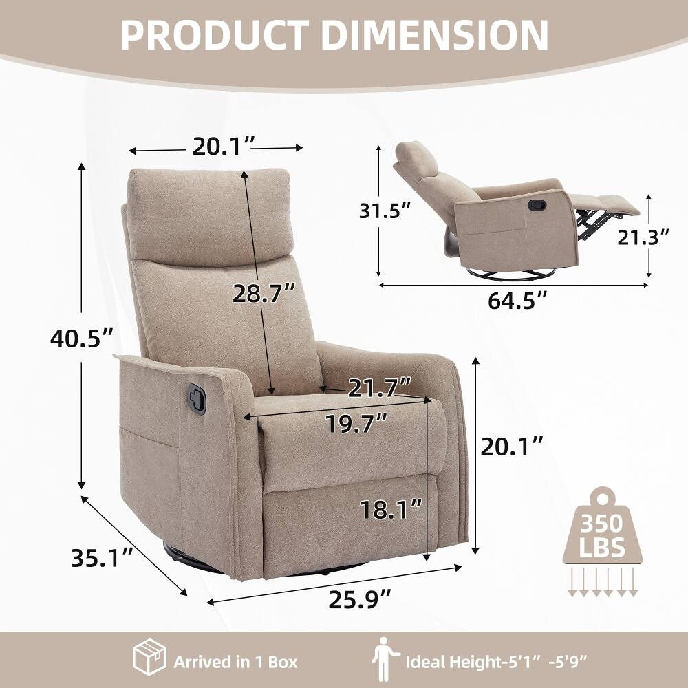 PRODUCT DIMENSION  
20.1"  
31.5"  
21.3"  
40.5"  
28.7"  
64.5"  
21.7"  
19.7"  
20.1"  
35.1"  
18.1"  
350 LBS  
25.9"  
Arrived in 1 Box  
Ideal Height-5'1" -5'9"