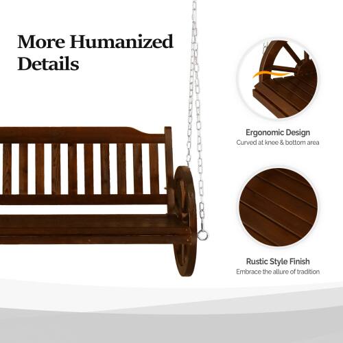 More Humanized Details  
Ergonomic Design: Curved at knee & bottom area  
Rustic Style Finish: Embrace the allure of tradition