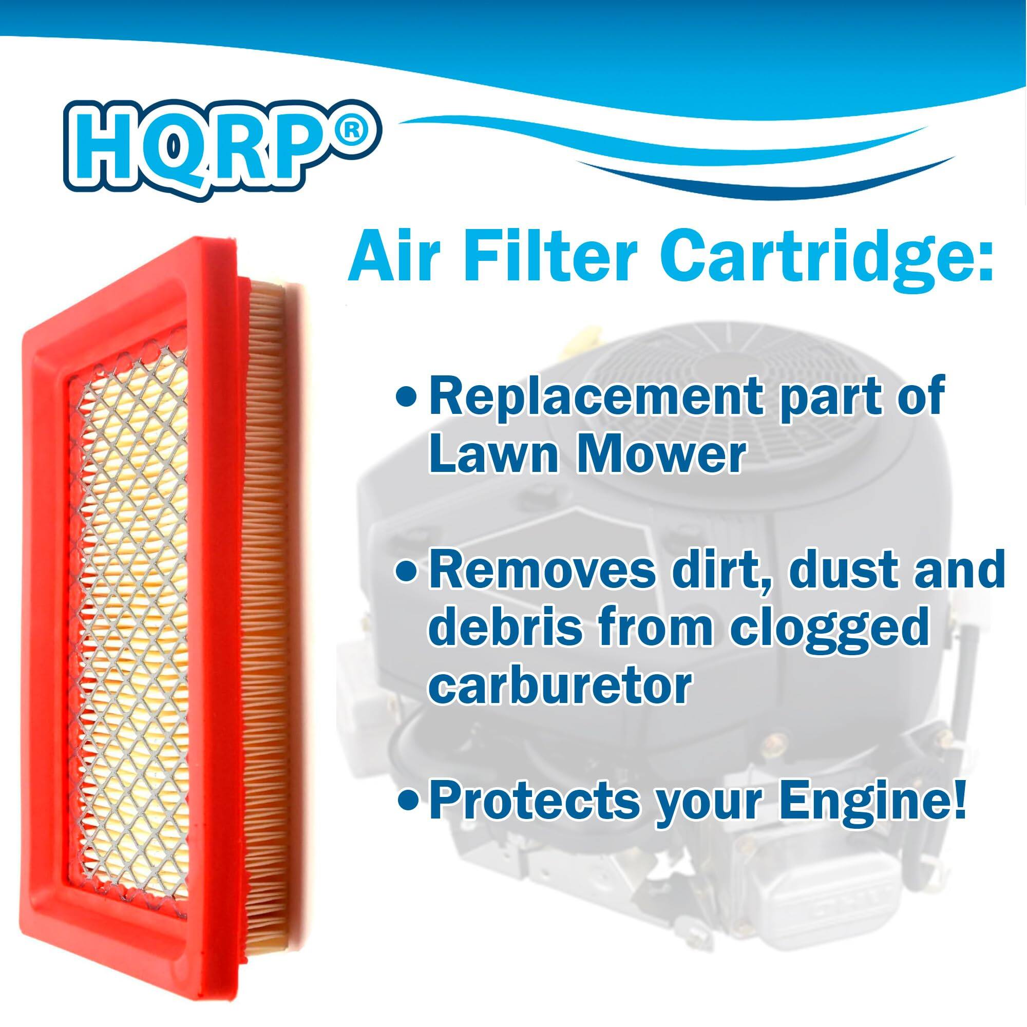 HQRP Air Filter Cartridge:  
- Replacement part of Lawn Mower  
- Removes dirt, dust and debris from clogged carburetor  
- Protects your Engine!