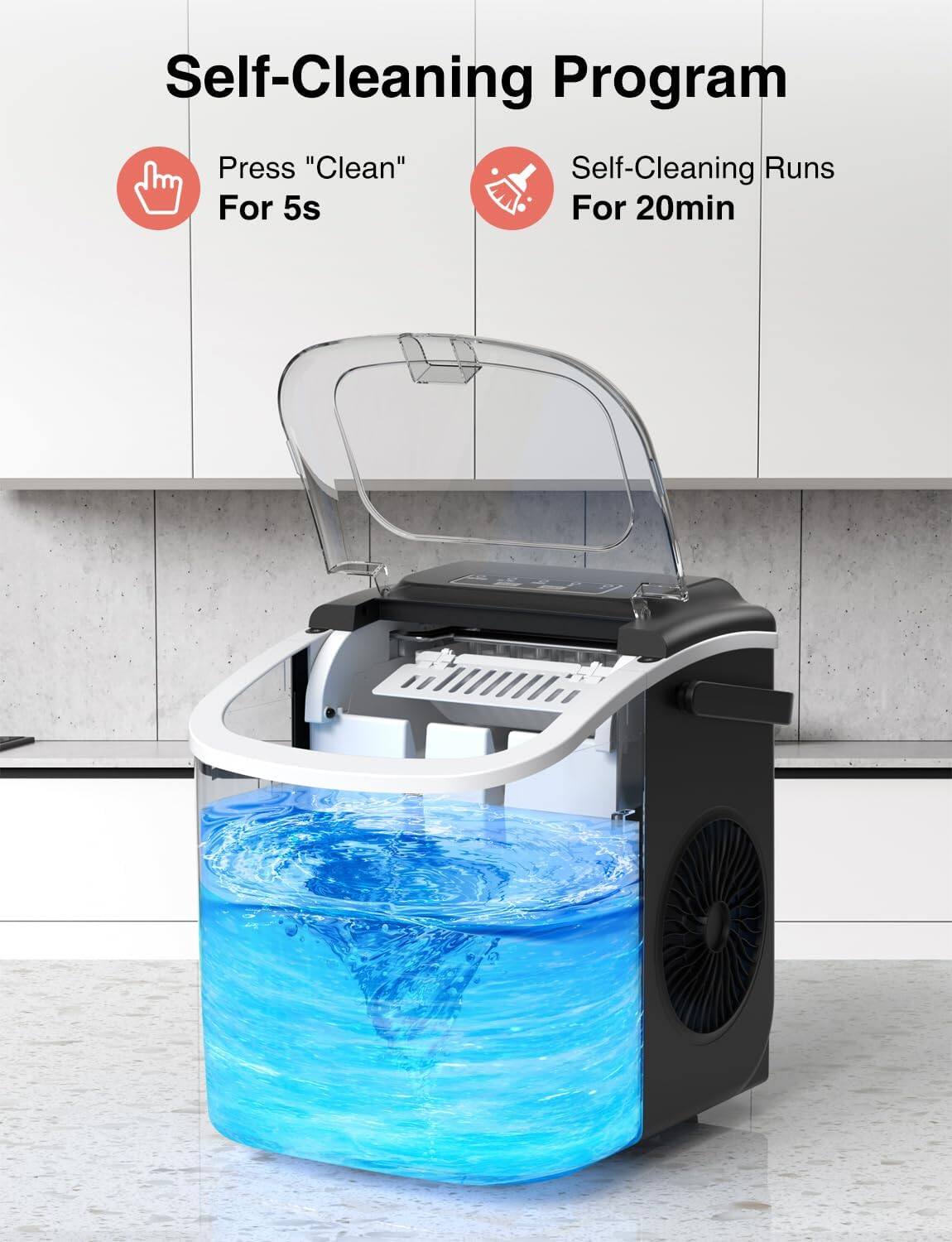 Self-Cleaning Program

Press "Clean" For 5s

Self-Cleaning Runs For 20min