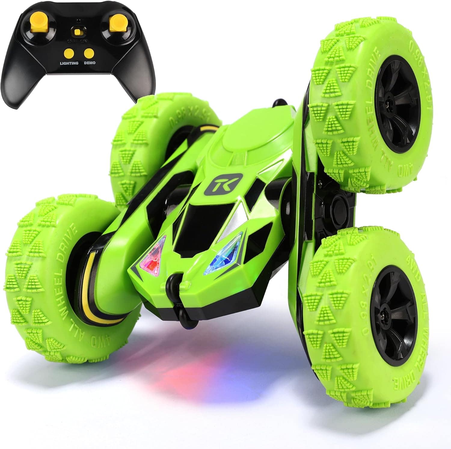 Vulpecula Spade - Remote Control Car RC Cars Toys for Boys Girls Ages 6-12, 4WD Stunt Car with Breathing Soft Lights