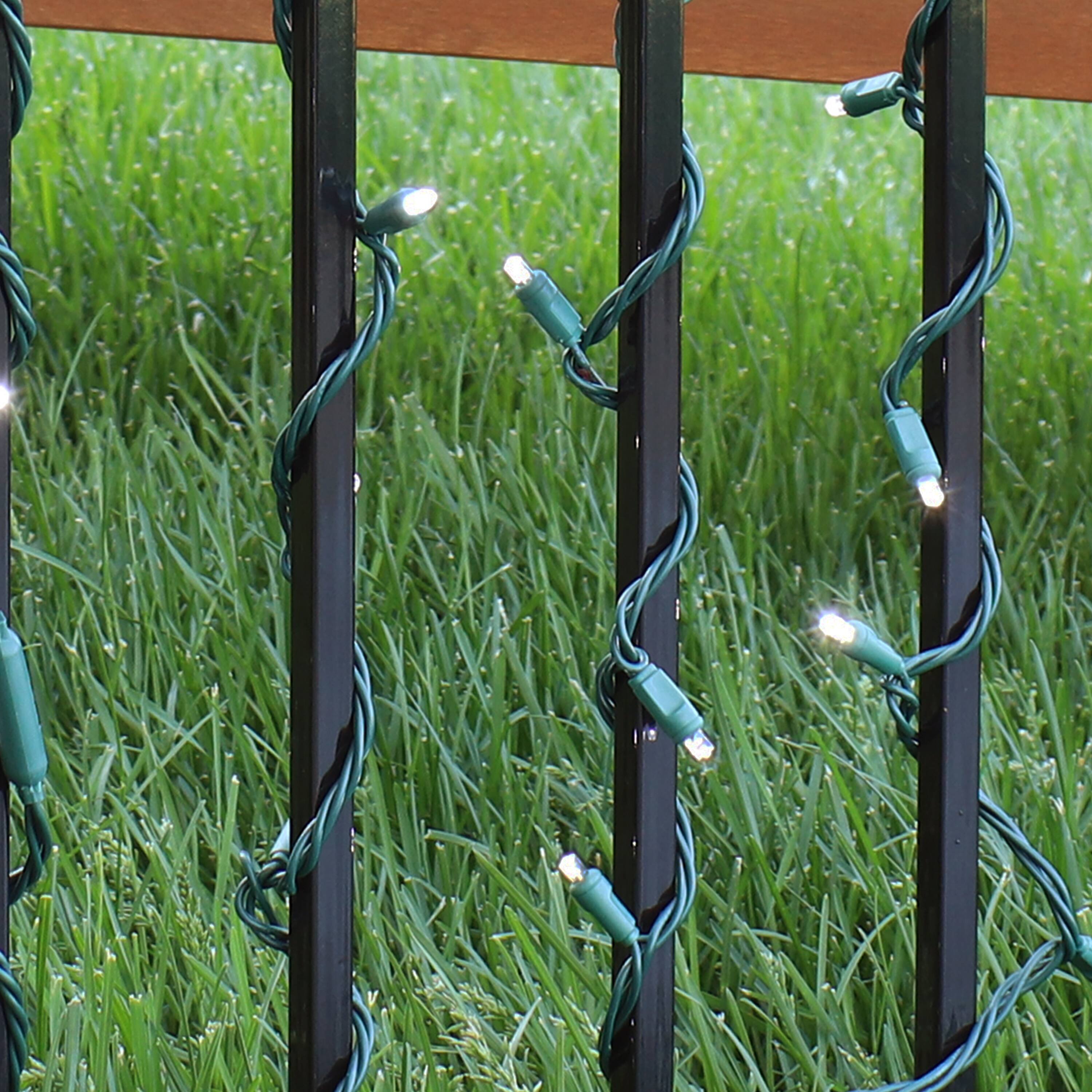 Alt View 3. Sunnydaze - 22 ft 70 Ct Wide Angle Outdoor Holiday LED String Lights - White.