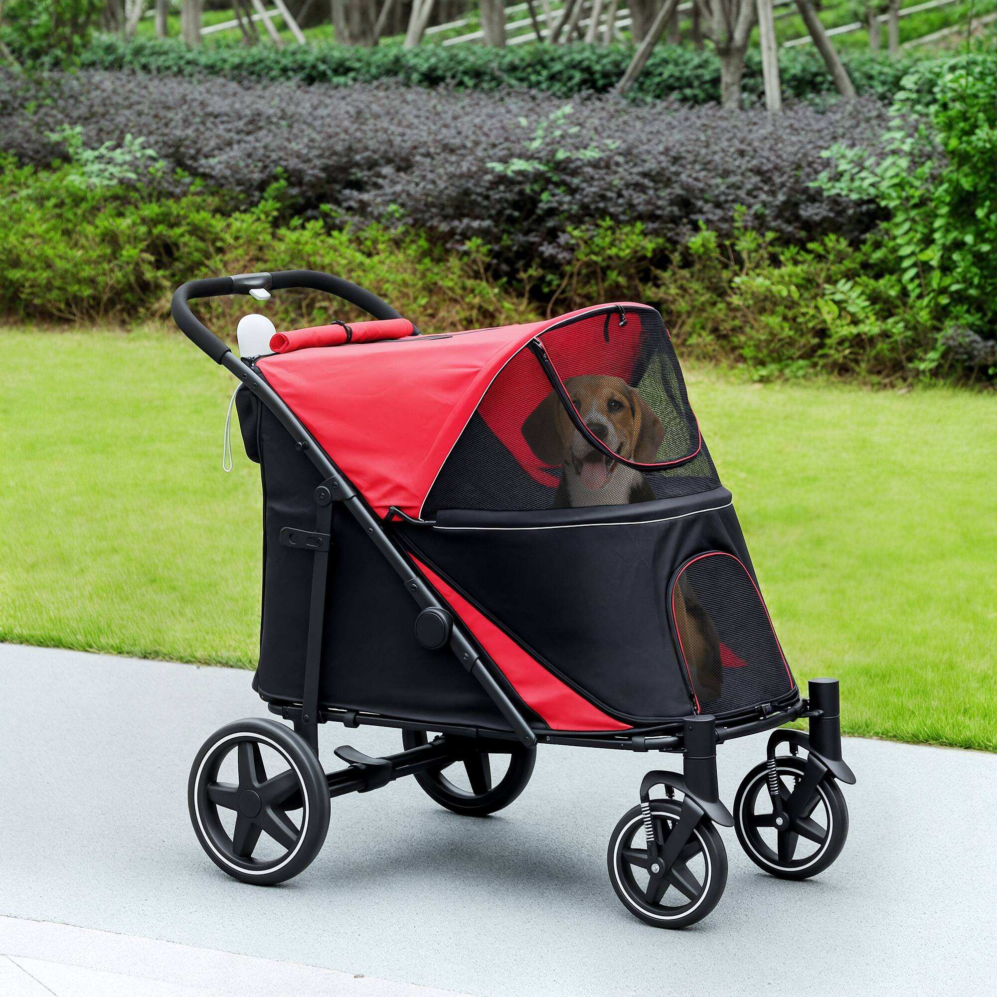 Alt View 1. Pawhut - Stroller for Large Medium Small Dogs up to 66 Lbs. 23.5" in Body Length.