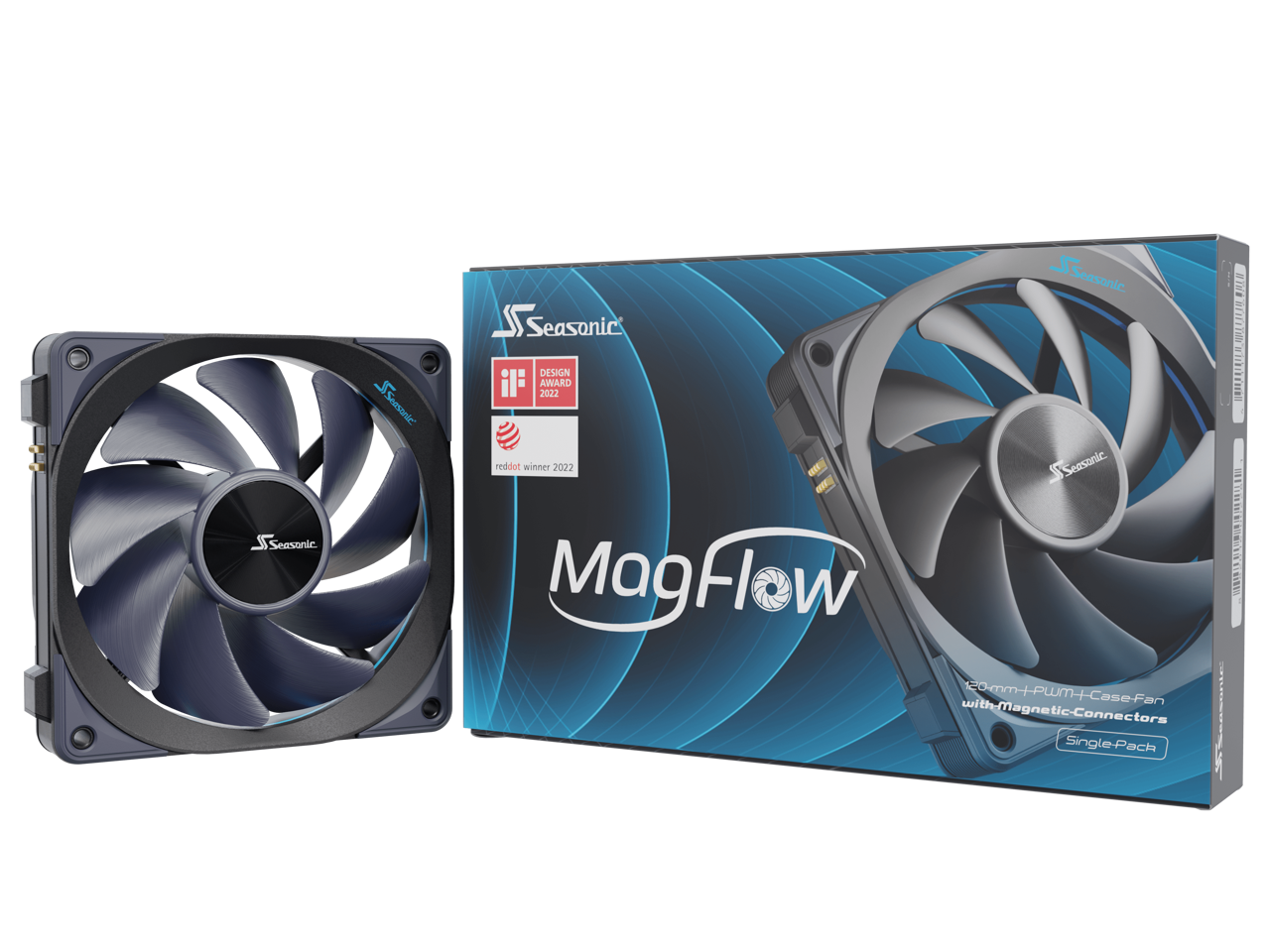 Seasonic - MAGFLOW 120mm High Performance PWM Fan - Black