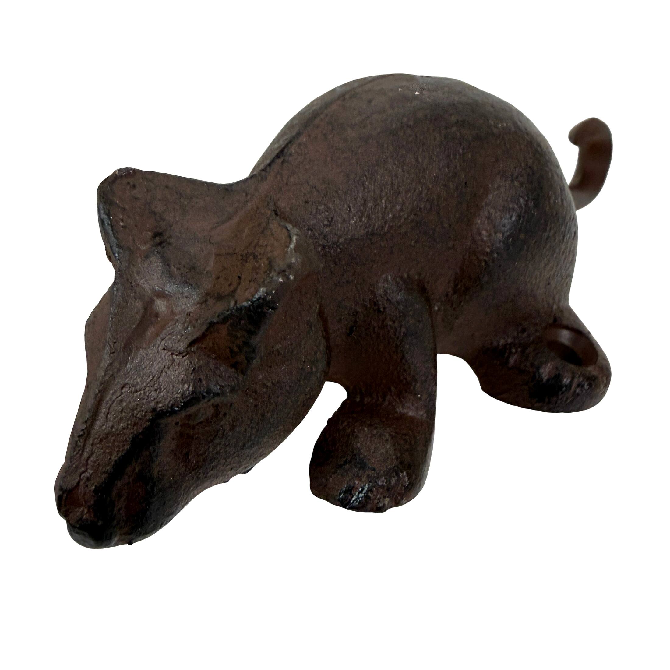 Alt View 9. Things2Die4 - Set of 4 Mouse Wall Hooks Distressed Brown Cast Iron 6 in Decorative - Brown.