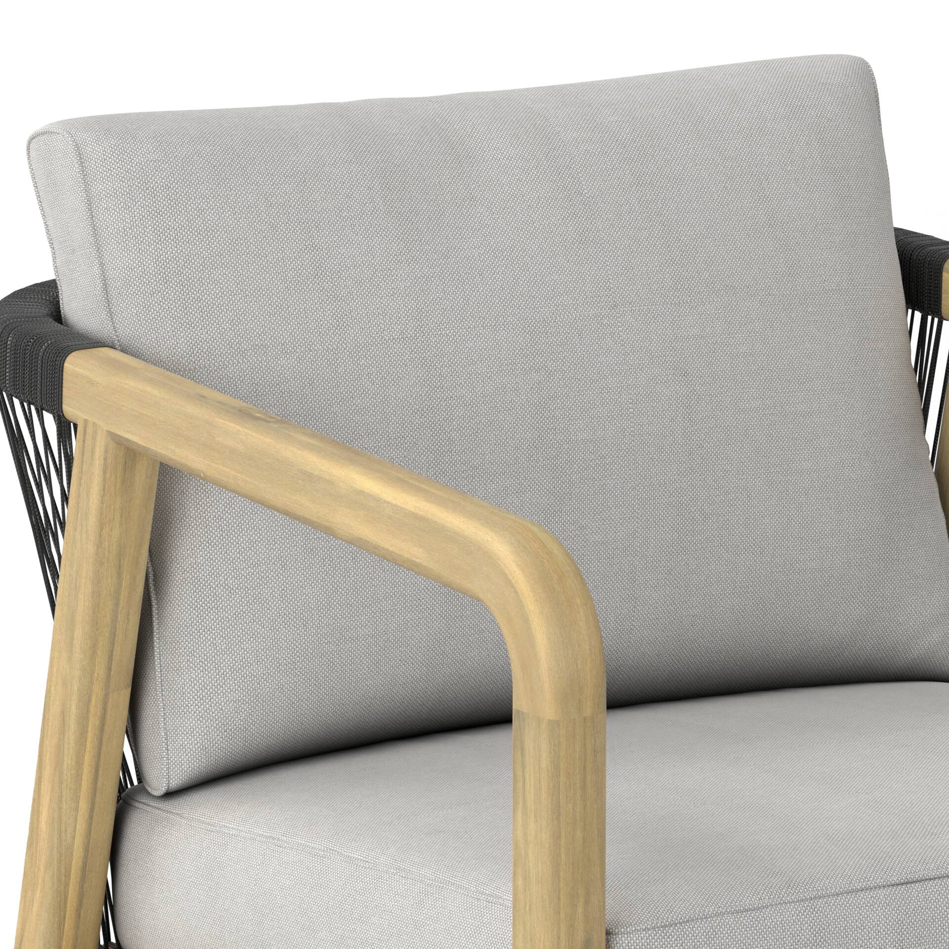 Alt View 8. Simpli Home - Palmetto SOLID ACACIA WOOD 29 inch Contemporary Outdoor Conversation Chair (Set of 2) Fully Assembled - Stone Grey.