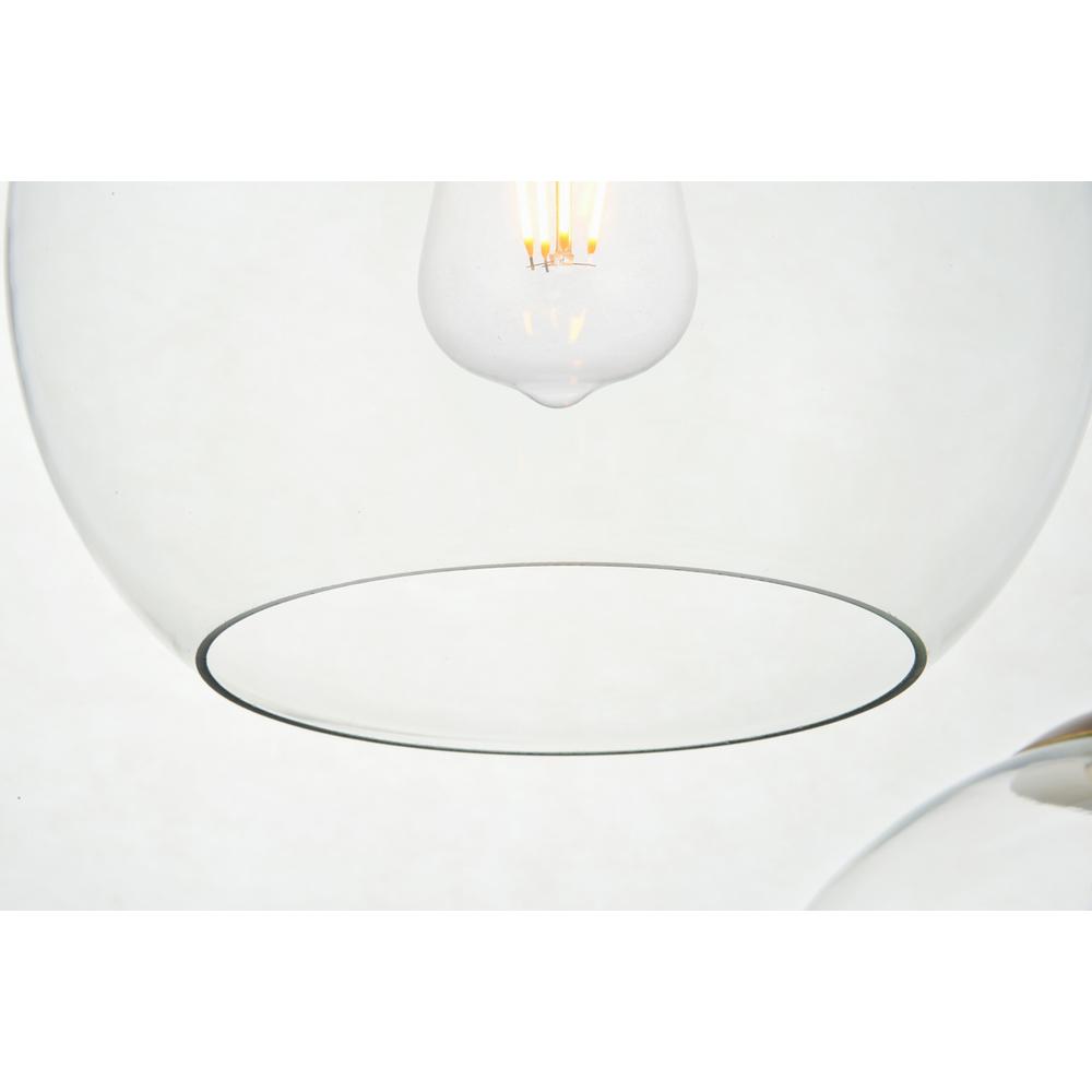 Back. Living District - Baxter 3 Lights Brass Pendant With Clear Glass - Brass And Clear.