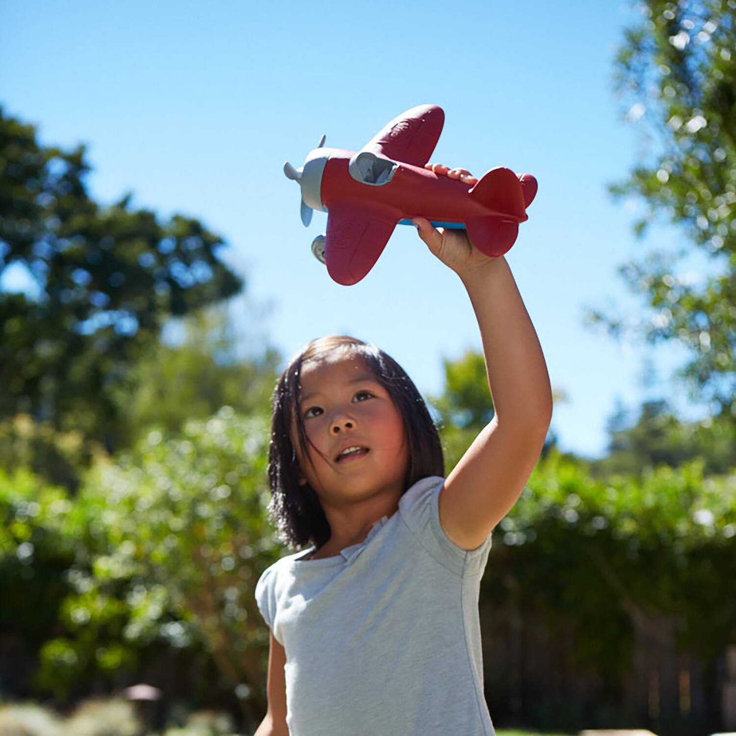 Back. Green Toys - Green Toys Pretend Play Airplane Toy, Red - Red.
