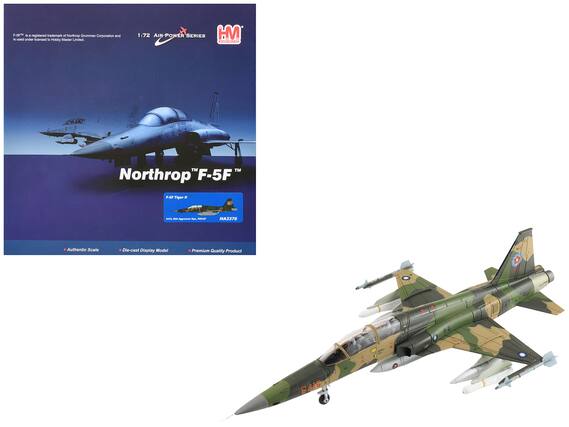 F-5F™ is a registered trademark of Northrop Grumman Corporation and is used under license to Hobby Master Limited.
1:72 AIR-POWER SERIES
Northrop "F-5F"
F-5F Tiger II
HA3376
Authentic Scale
Die-cast Display Model
Premium Quality Product
5416