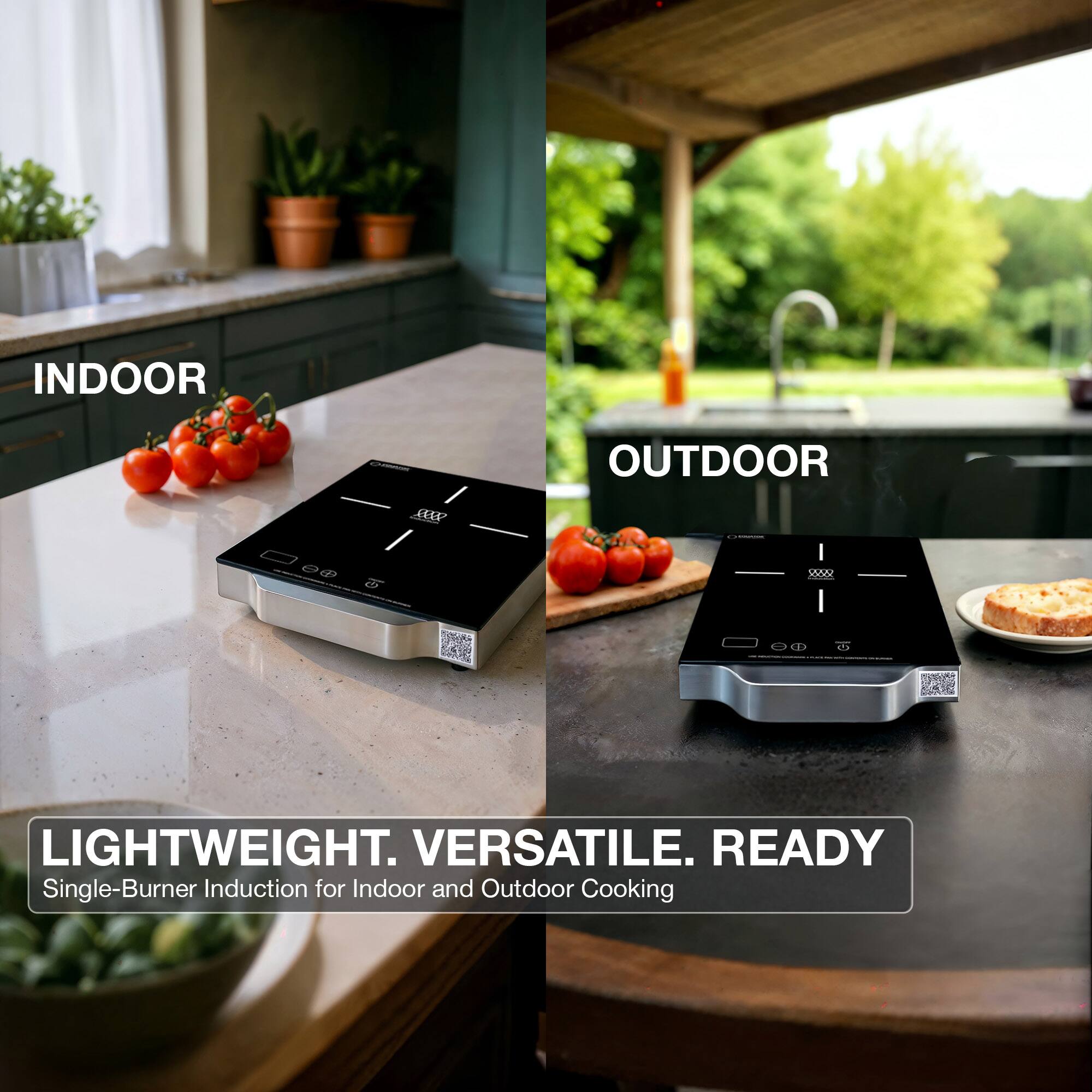 INDOOR  
OUTDOOR  

LIGHTWEIGHT. VERSATILE. READY  
Single-Burner Induction for Indoor and Outdoor Cooking