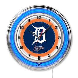 Holland Bar Stool Co. - Detroit Tigers 19" Double Neon Wall Clock - Multicolor