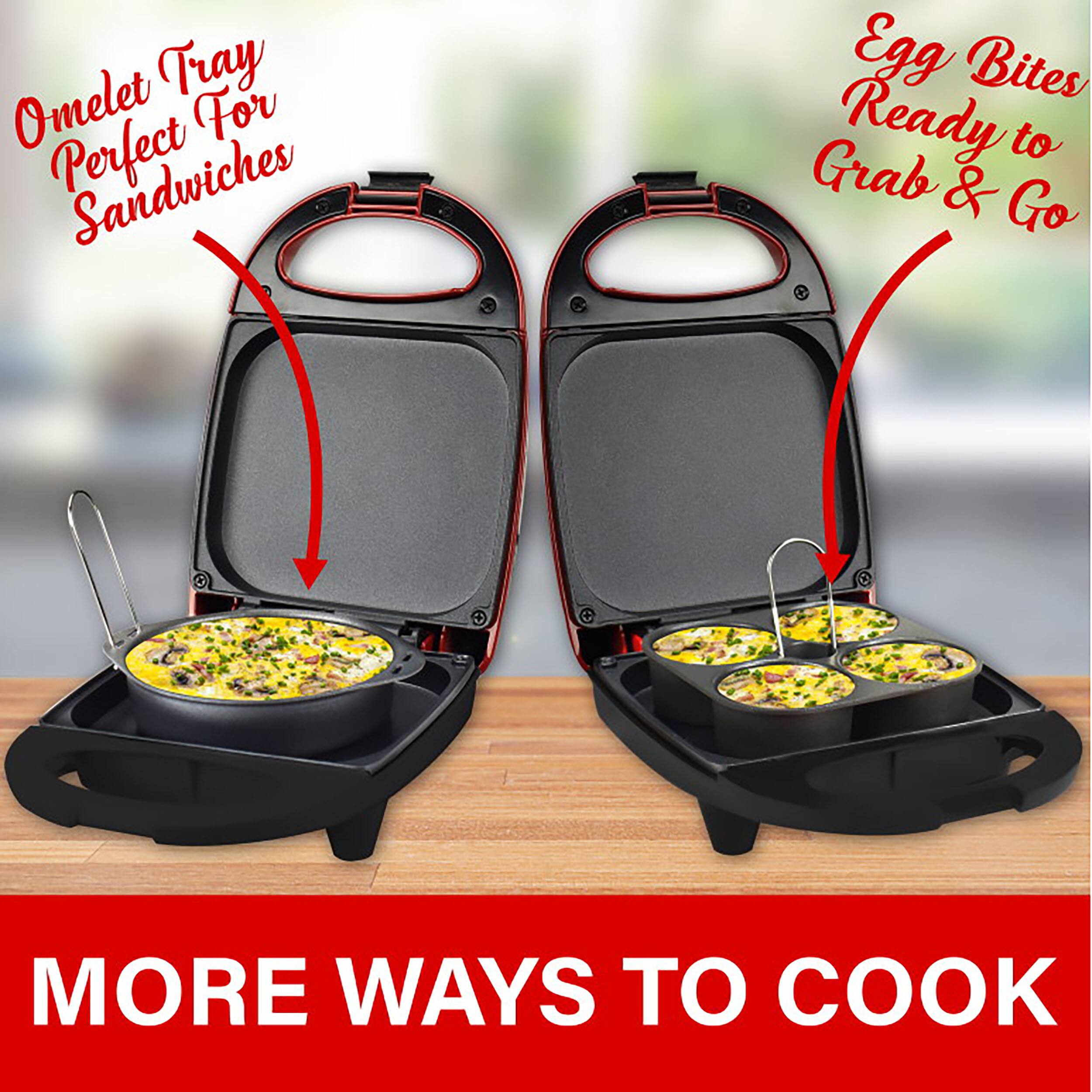 Omelet Tray For Perfect Sandwiches, Egg Bites Ready to Grab & Go, MORE WAYS TO COOK