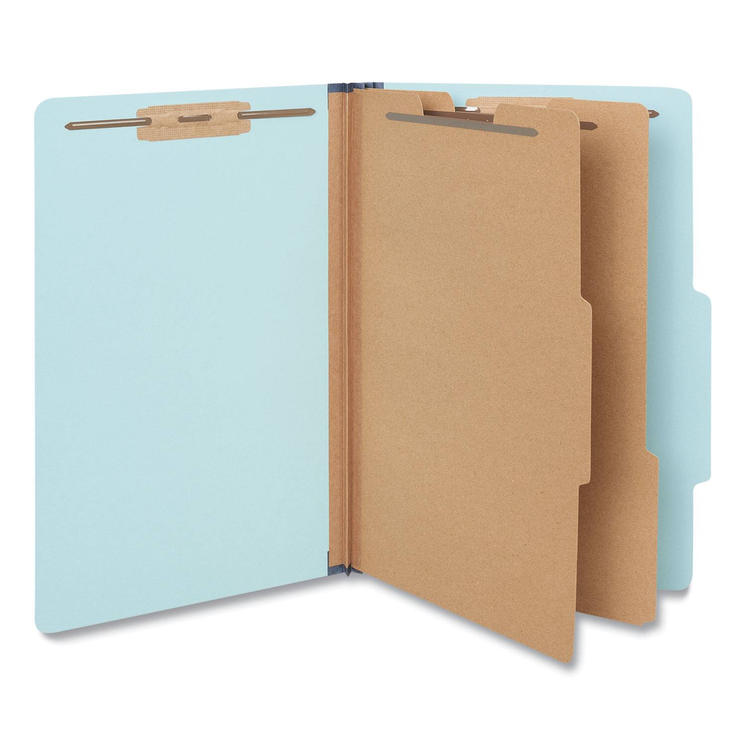 Universal - Six Section Classification Folders Heavy Duty Pressboard Cover 2 Dividers Legal Size Light Blue 20 per Box
